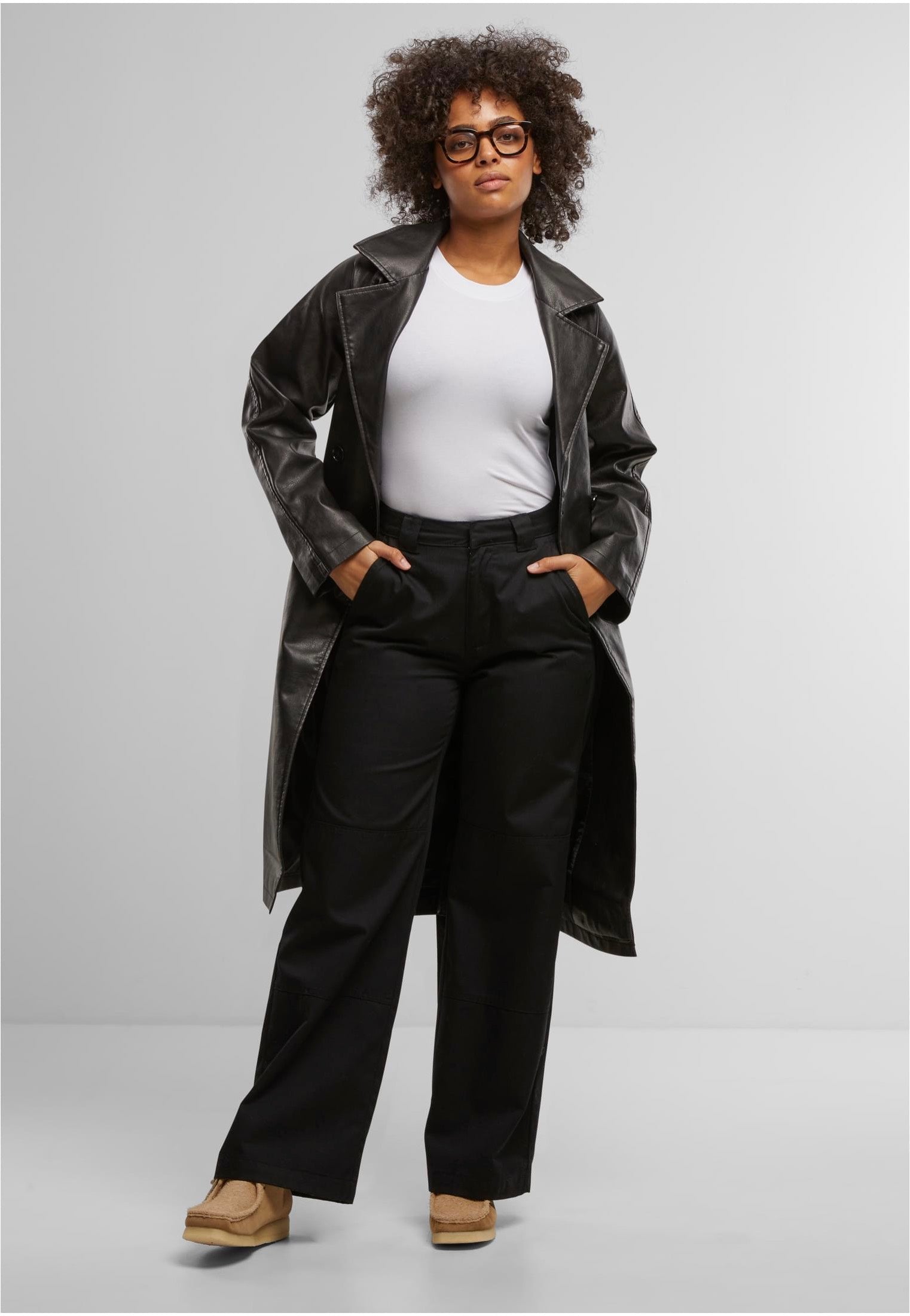 Urban Classics - Ladies Vintage Leather - Trenchcoat | Women-Image