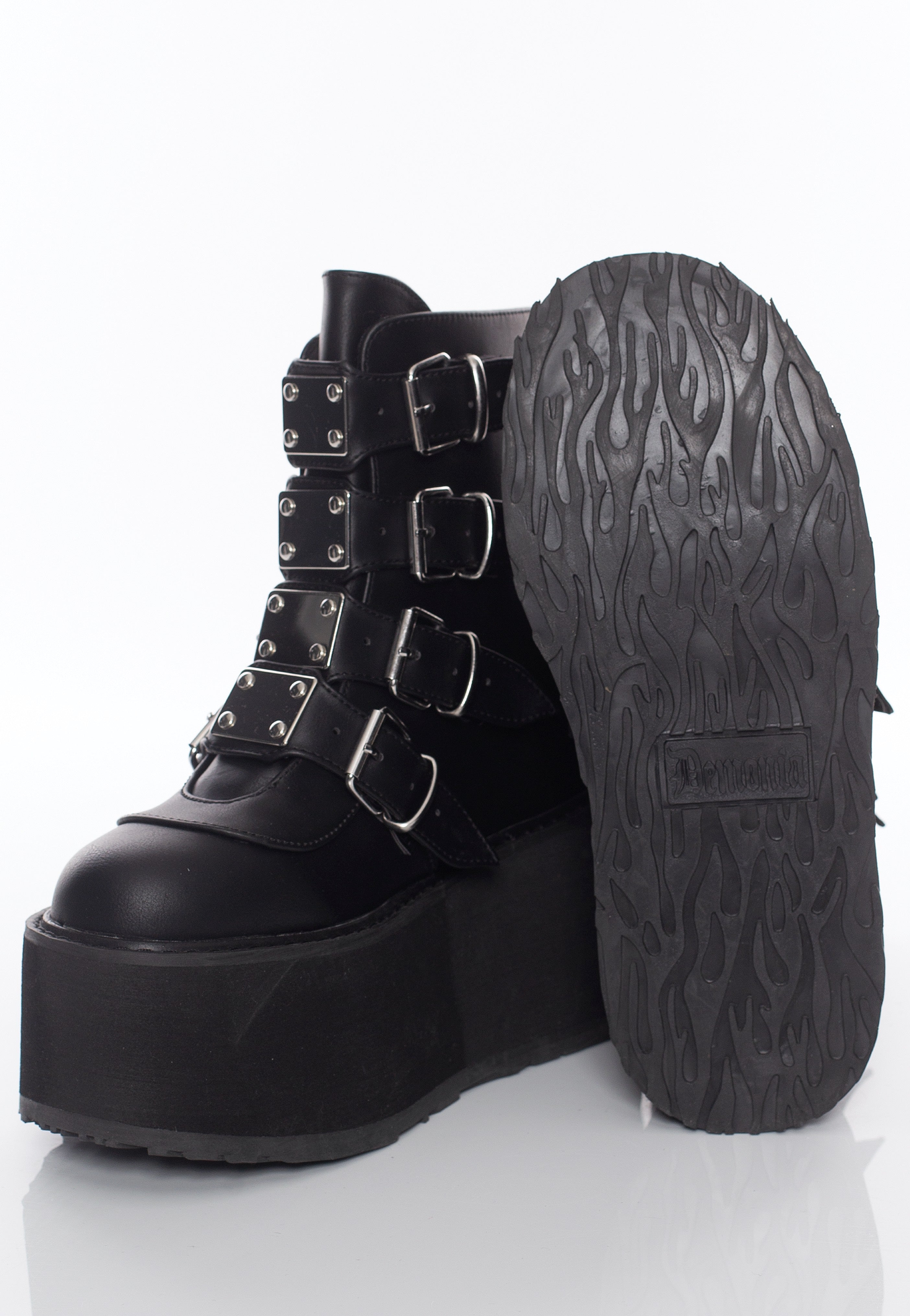 DemoniaCult - Damned 105 Black Vegan Leather - Girl Shoes | Women-Image