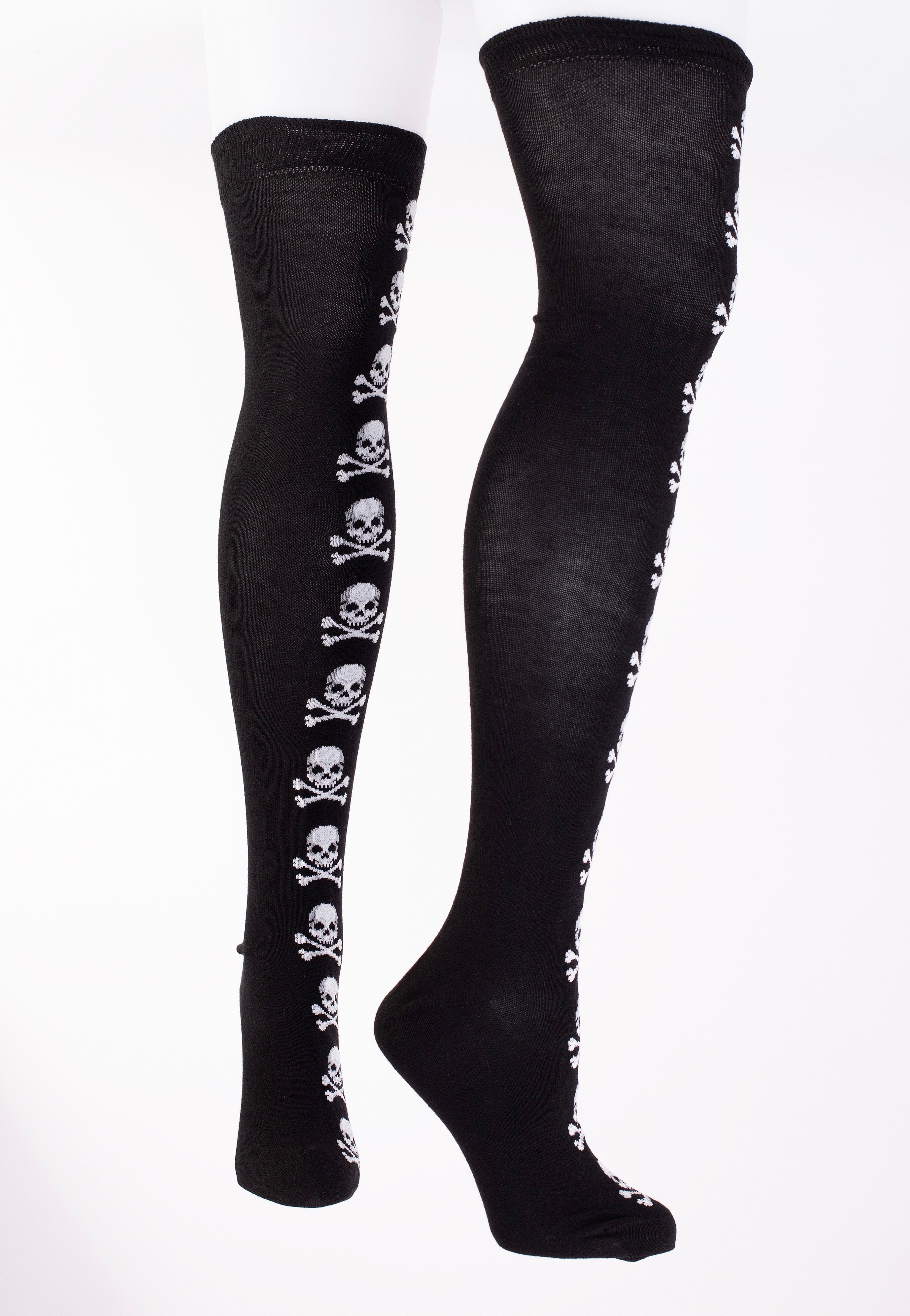 Pamela Mann - Over Knee Socks Skull and Crossbones Black/White - Socks | Women-Image