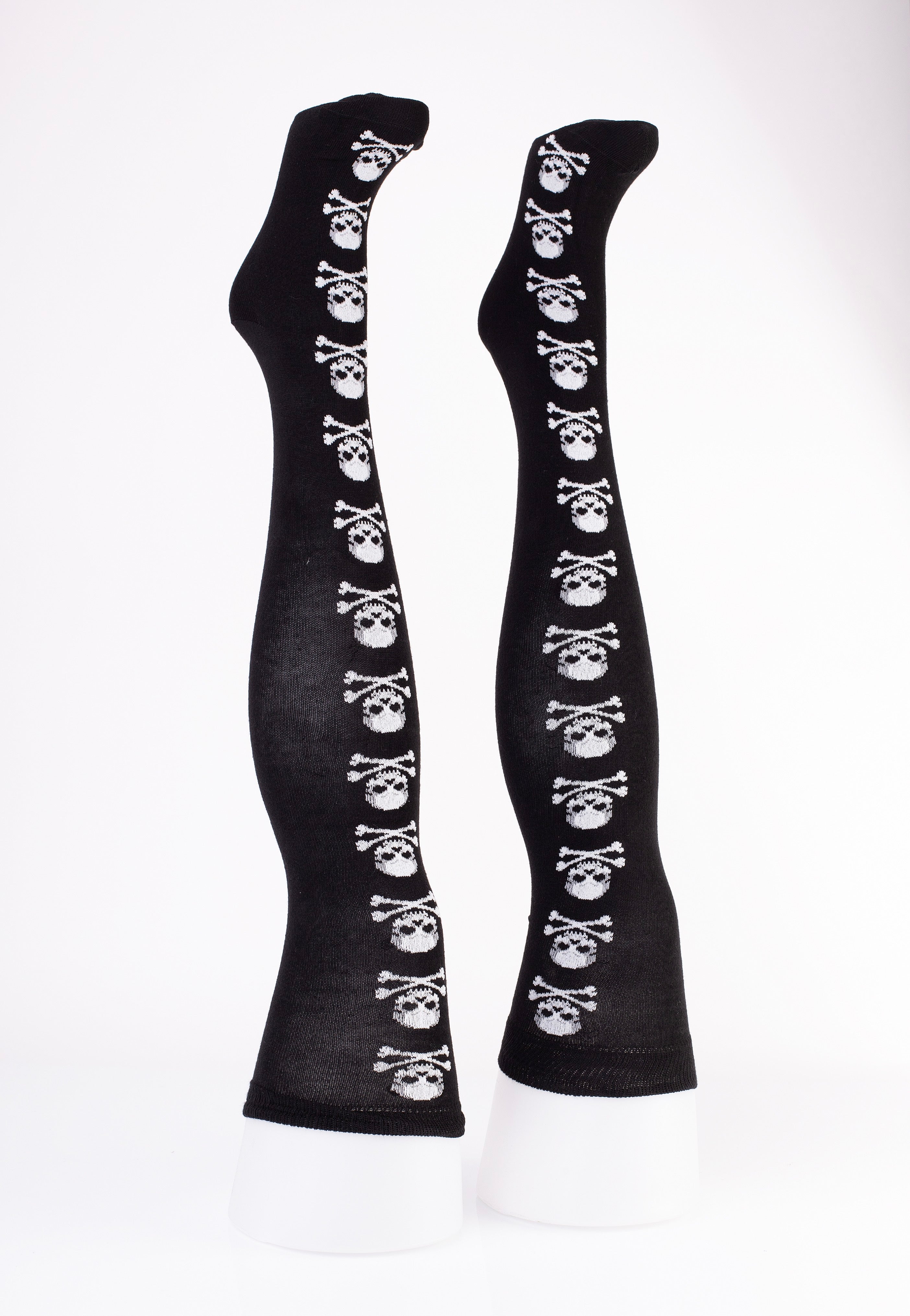 Pamela Mann - Over Knee Socks Skull and Crossbones Black/White - Socks | Women-Image