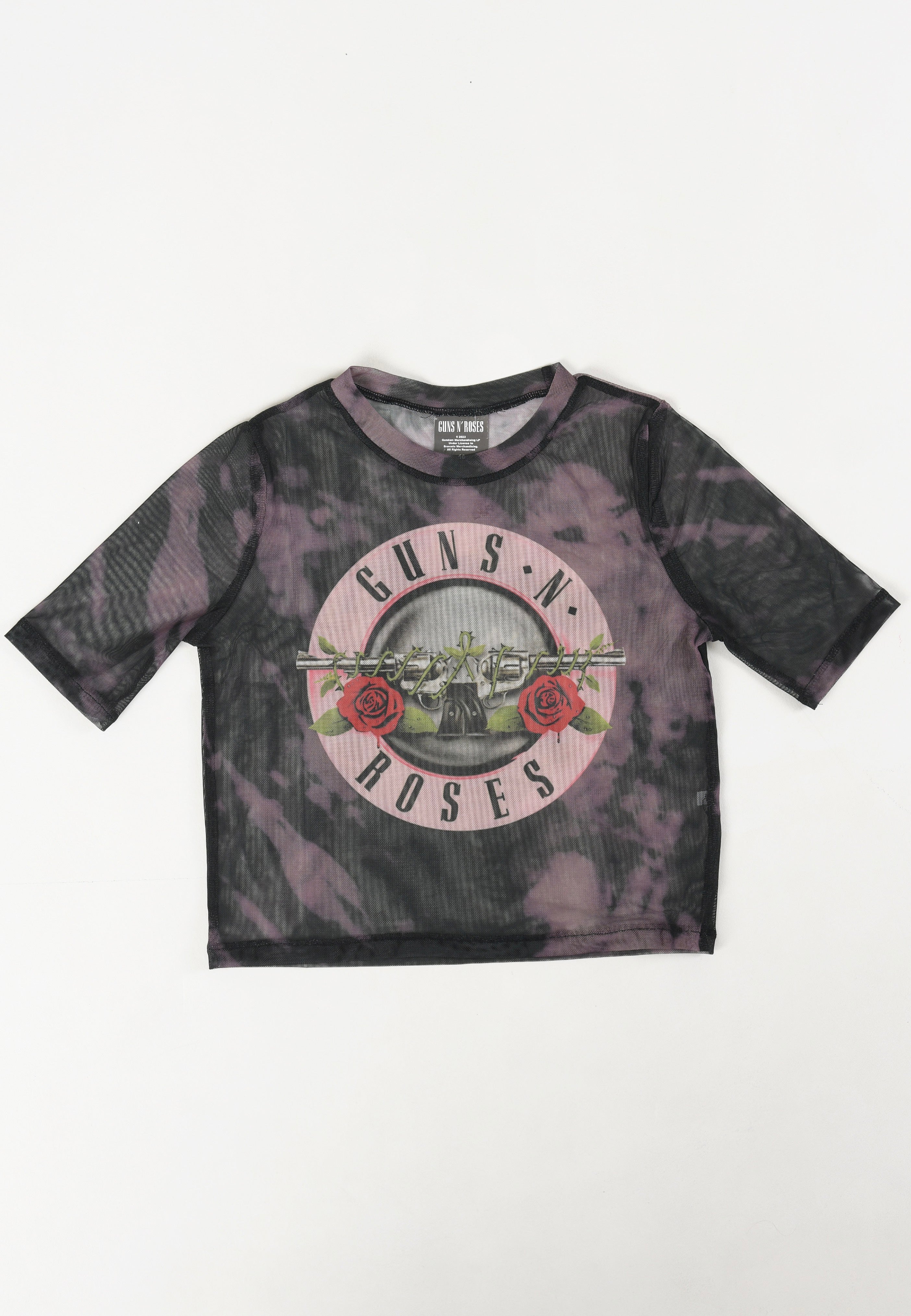 Guns N' Roses - Pink Tint Bullet Logo Mesh Cropped - Girly | Women-Image