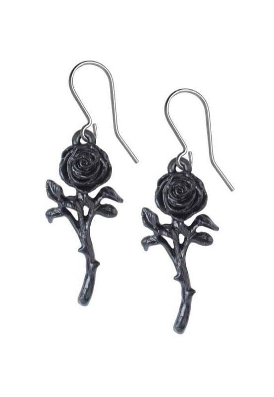 Alchemy England - The Romance Of The Black Rose Silver - Earrings | Neutral-Image