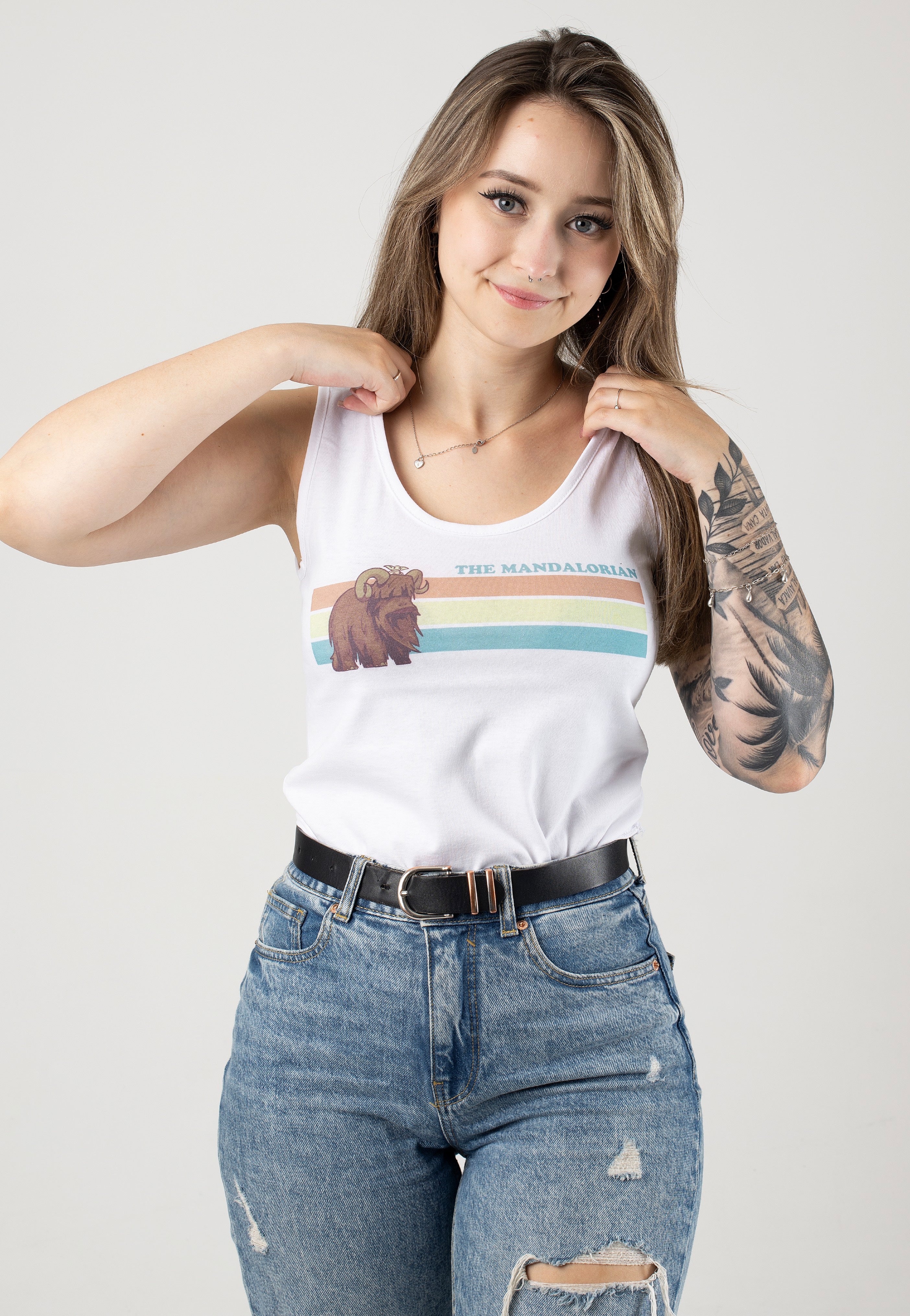 The Mandalorian - Bantha Ride White - Tank | Women-Image