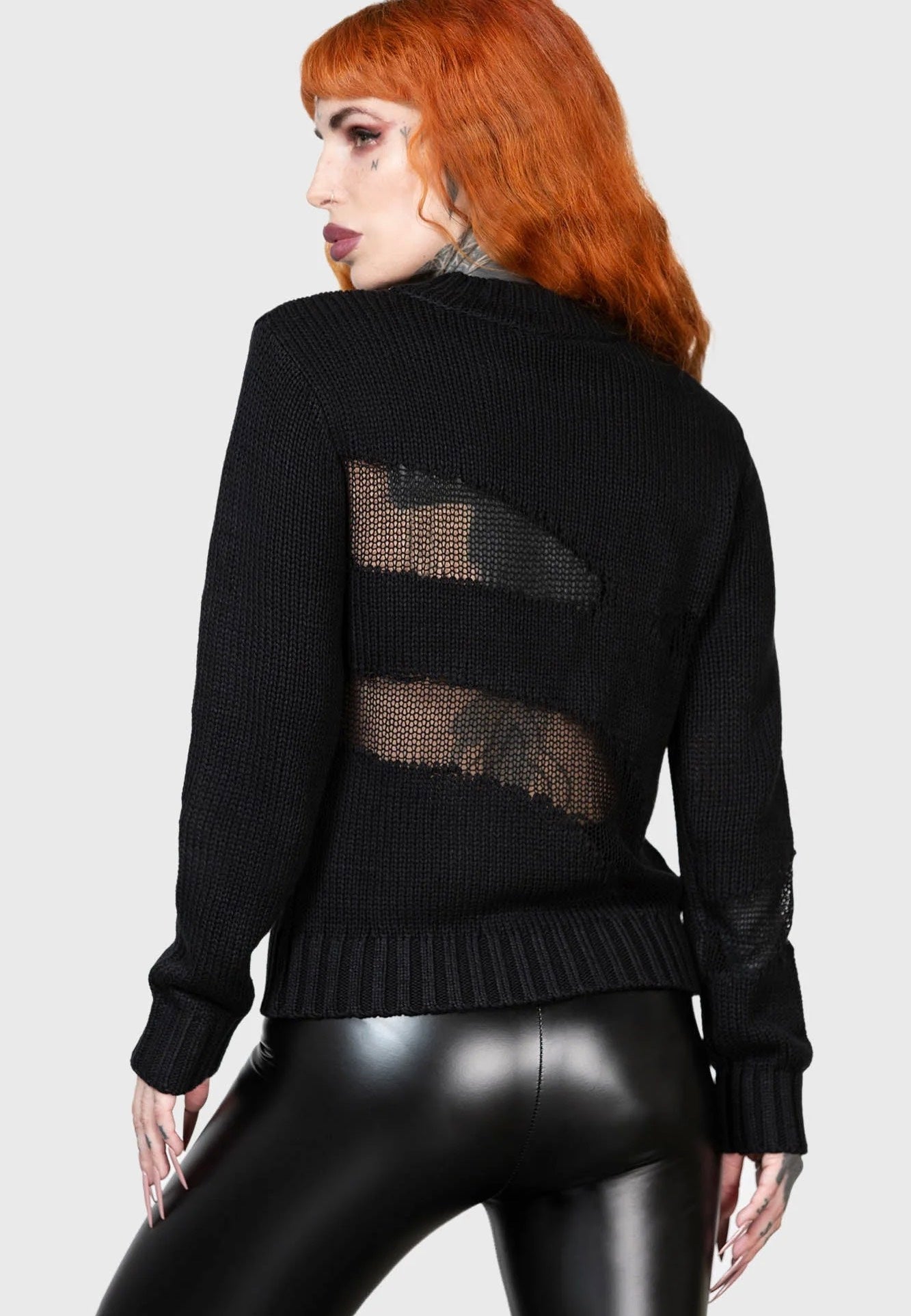 Killstar - Torn Apart Crop Black - Pullover | Women-Image