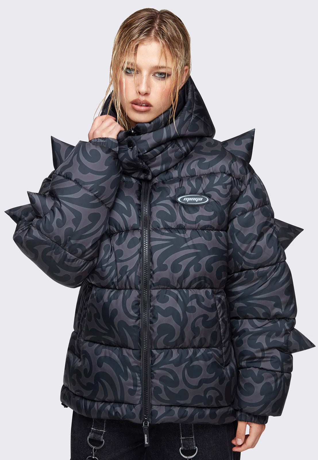 Minga London - Trippin Spike Hooded Puffer - Jacket | Women-Image