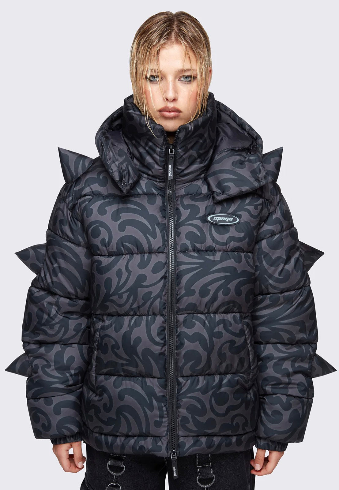 Minga London - Trippin Spike Hooded Puffer - Jacket | Women-Image