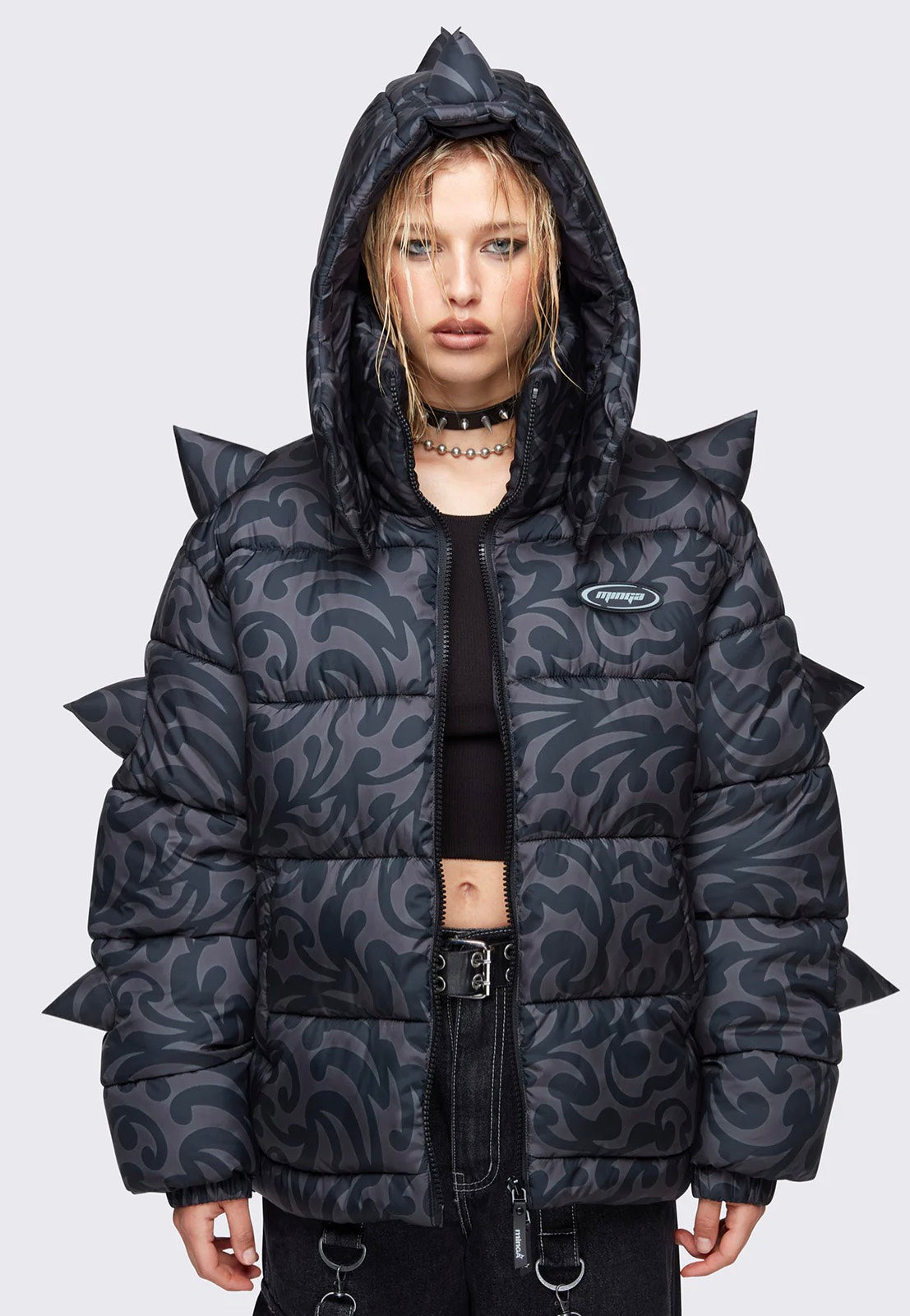 Minga London - Trippin Spike Hooded Puffer - Jacket | Women-Image