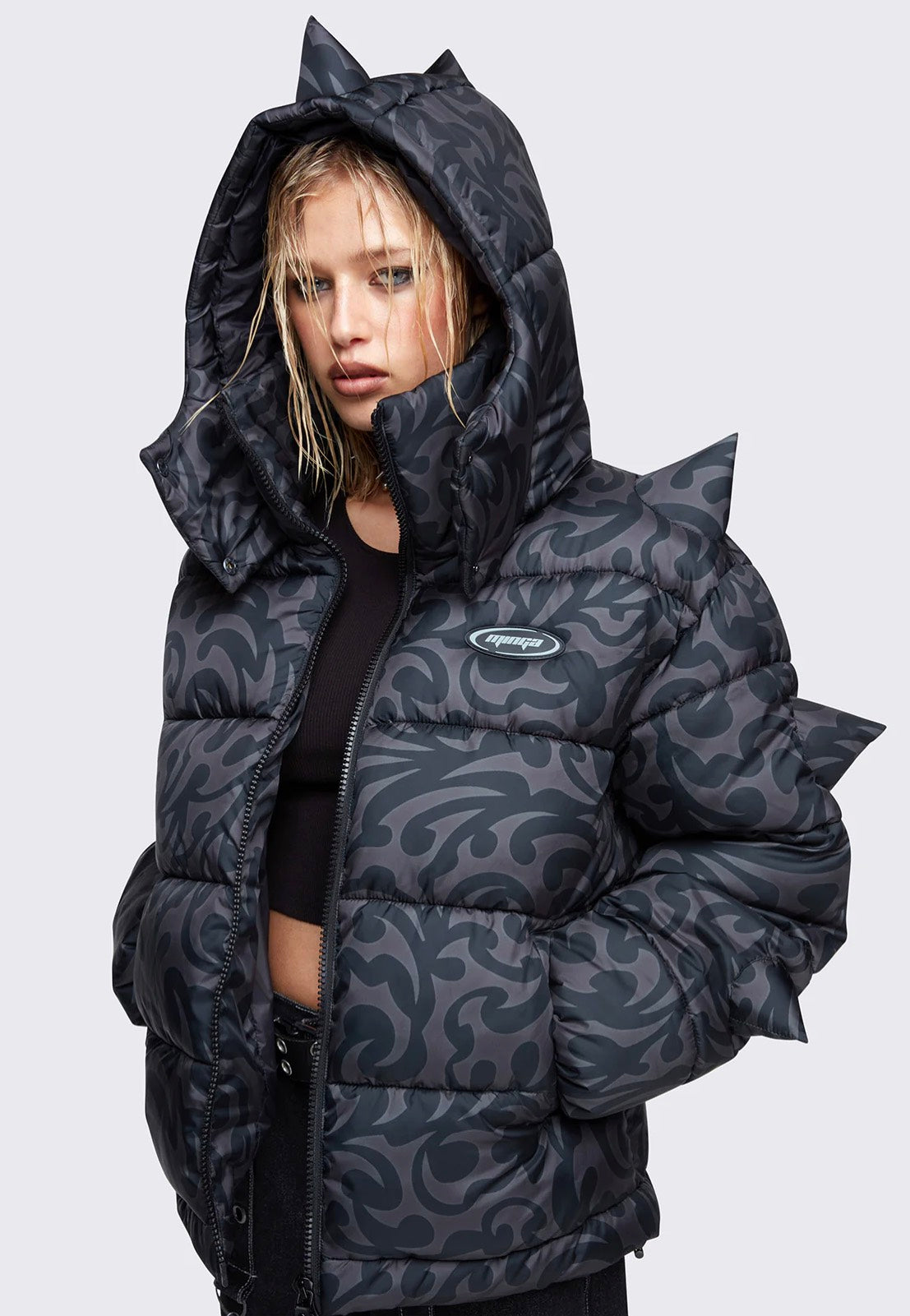 Minga London - Trippin Spike Hooded Puffer - Jacket | Women-Image