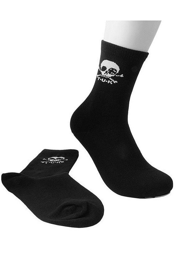 T.U.K. - Women Black/White Skull - Socks | Neutral-Image