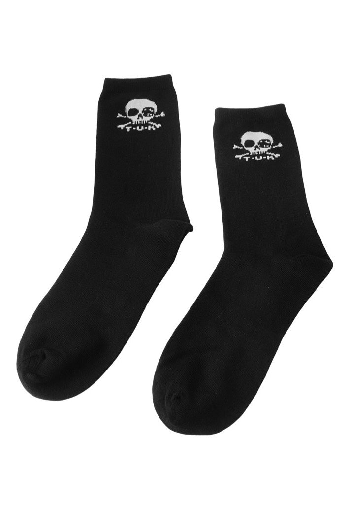 T.U.K. - Black/White Skull - Socks | Neutral-Image