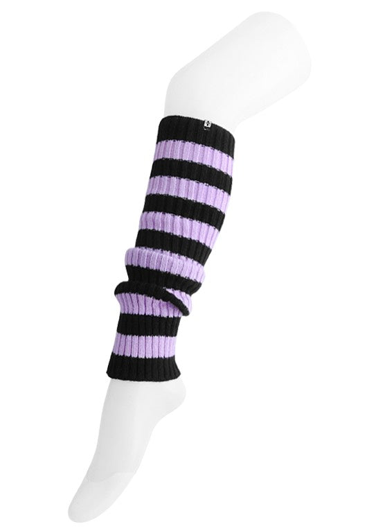 T.U.K. - Legging Purple Black Stripe Knit - Legwarmer | Neutral-Image