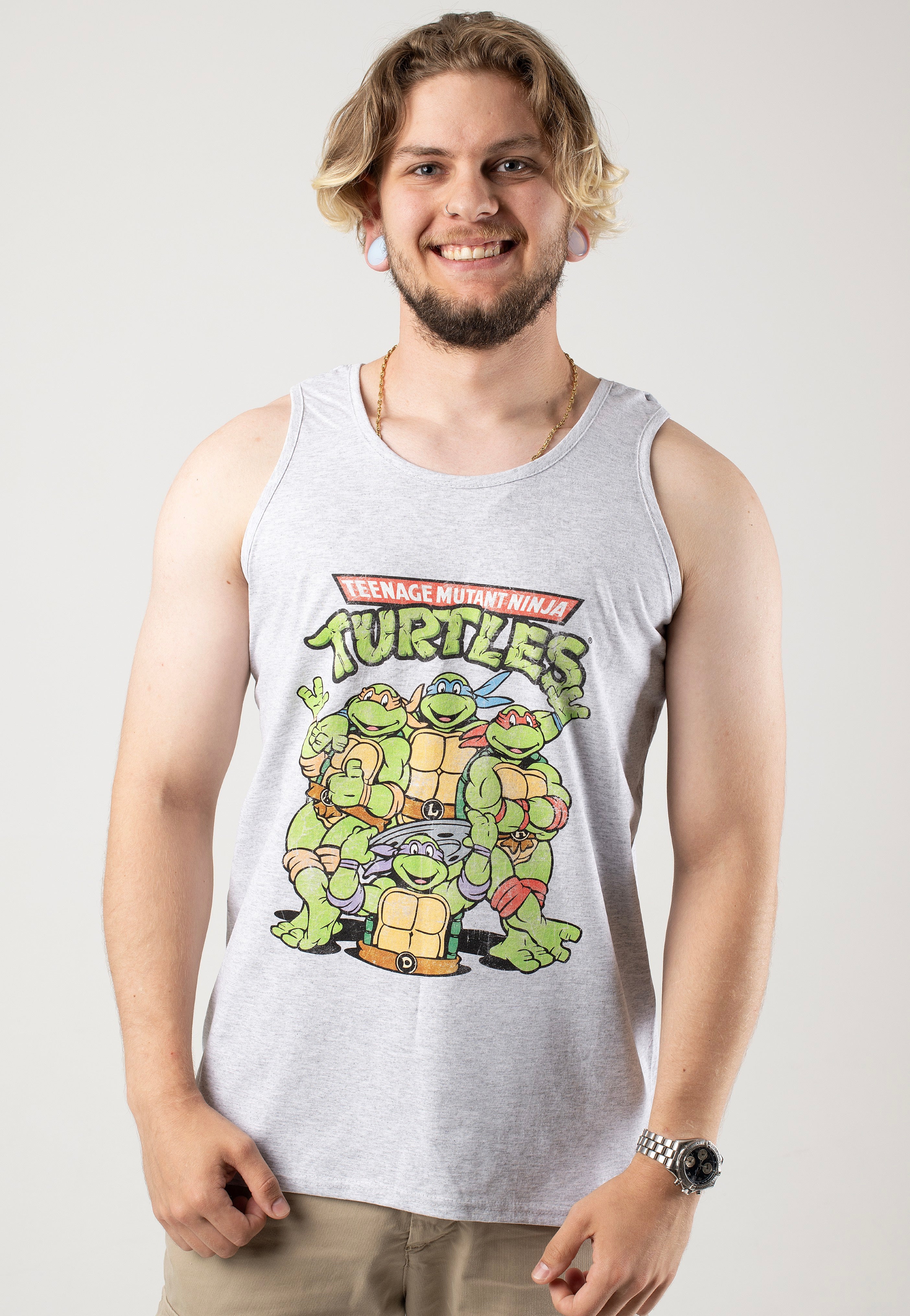 Turtles - Turtle Group Heather Grey - Tank | Men-Image