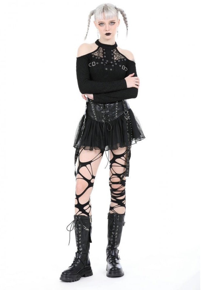 Dark In Love - Punk Sexy Metal Bandage Chest - Top | Women-Image