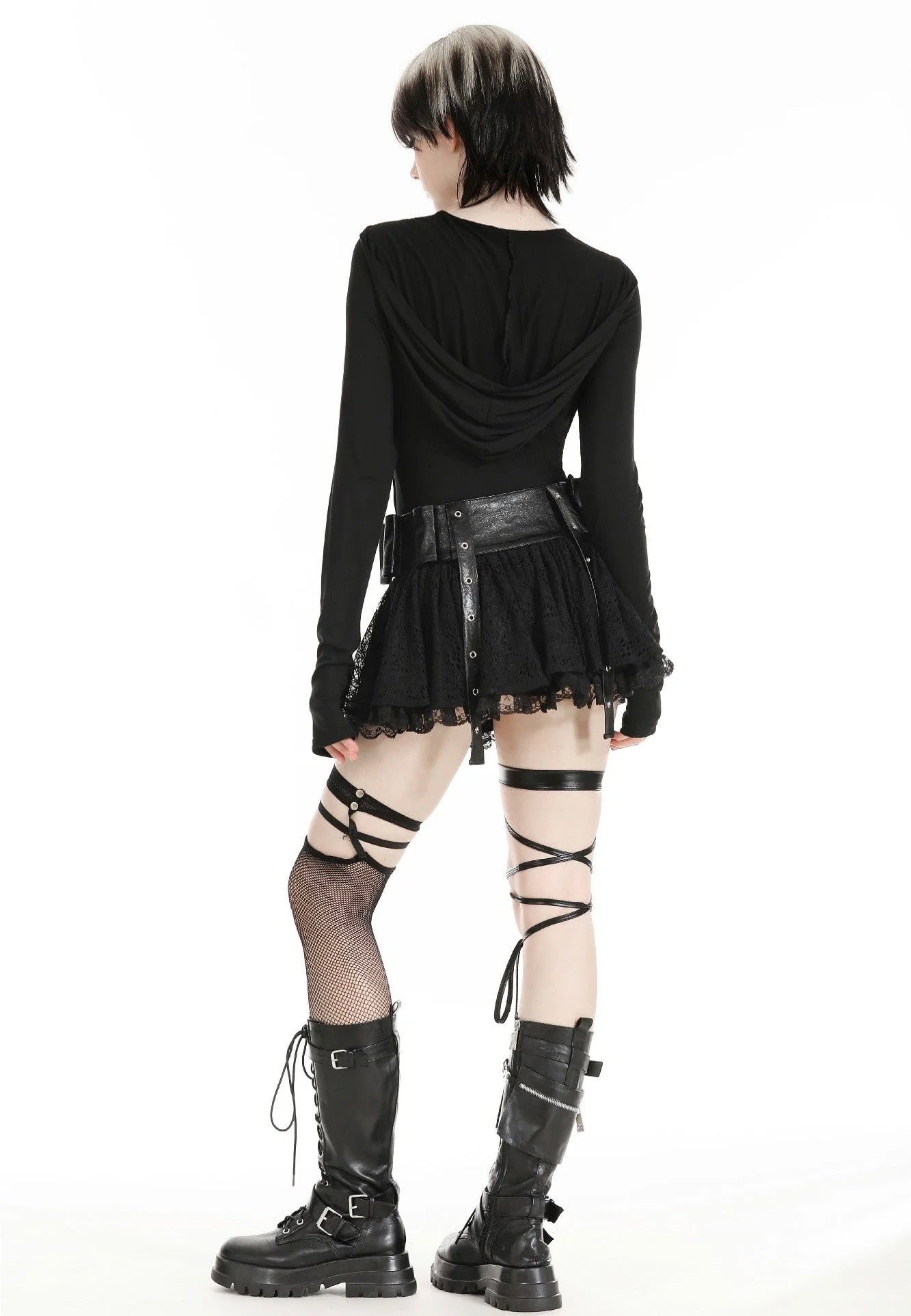 Dark In Love - Gothic Assasin Fitted Hollow Out Black - Top | Women-Image