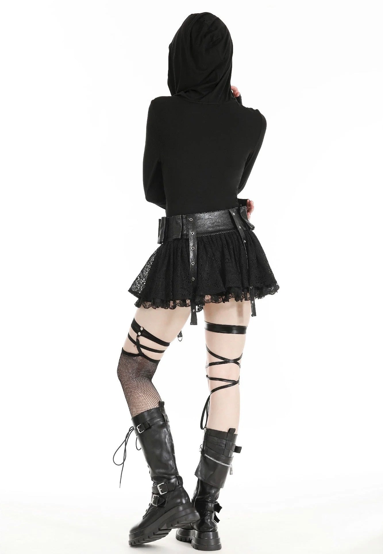 Dark In Love - Gothic Assasin Fitted Hollow Out Black - Top | Women-Image