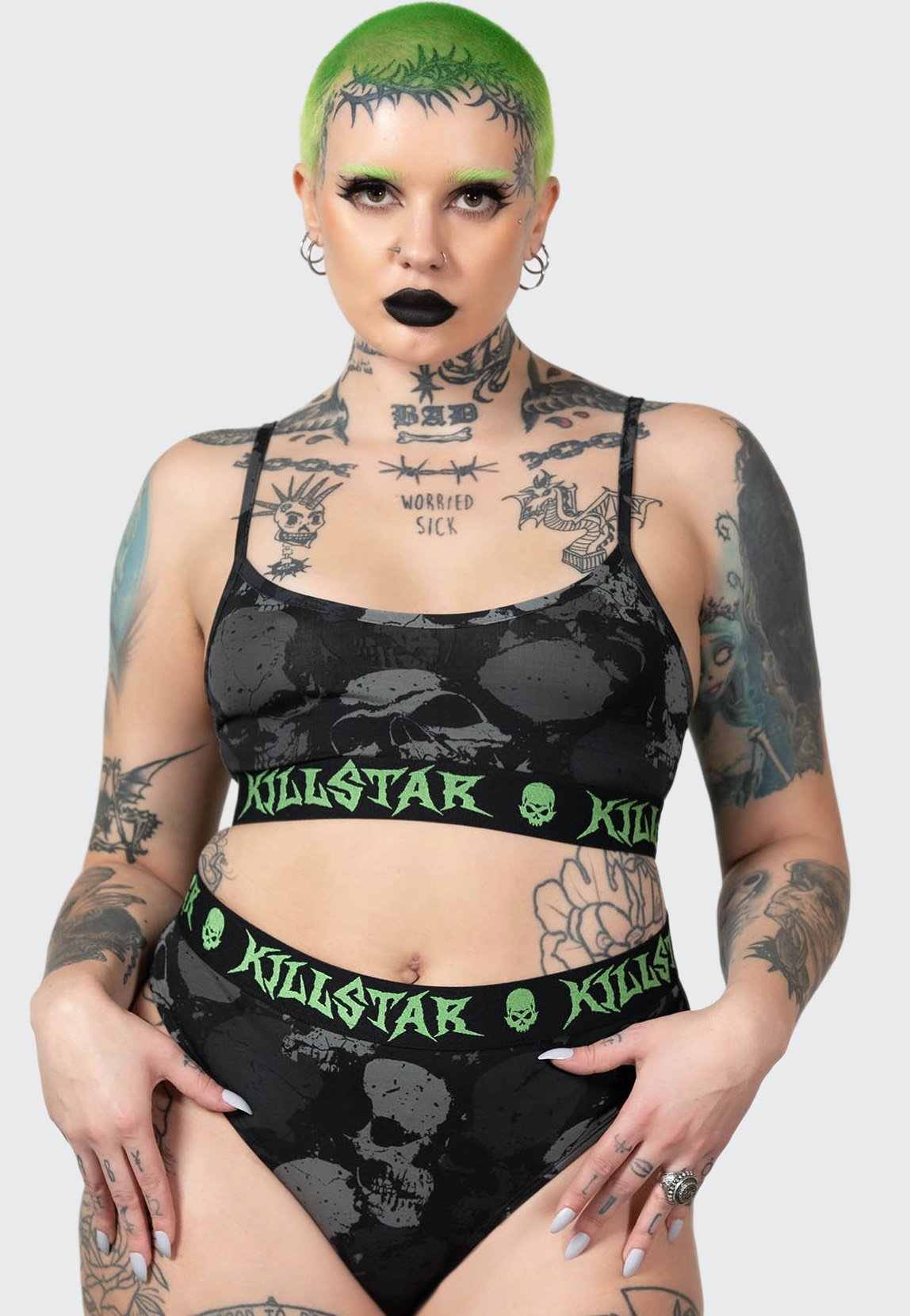 Killstar - Tzompantli Crop Black - Bra | Women-Image