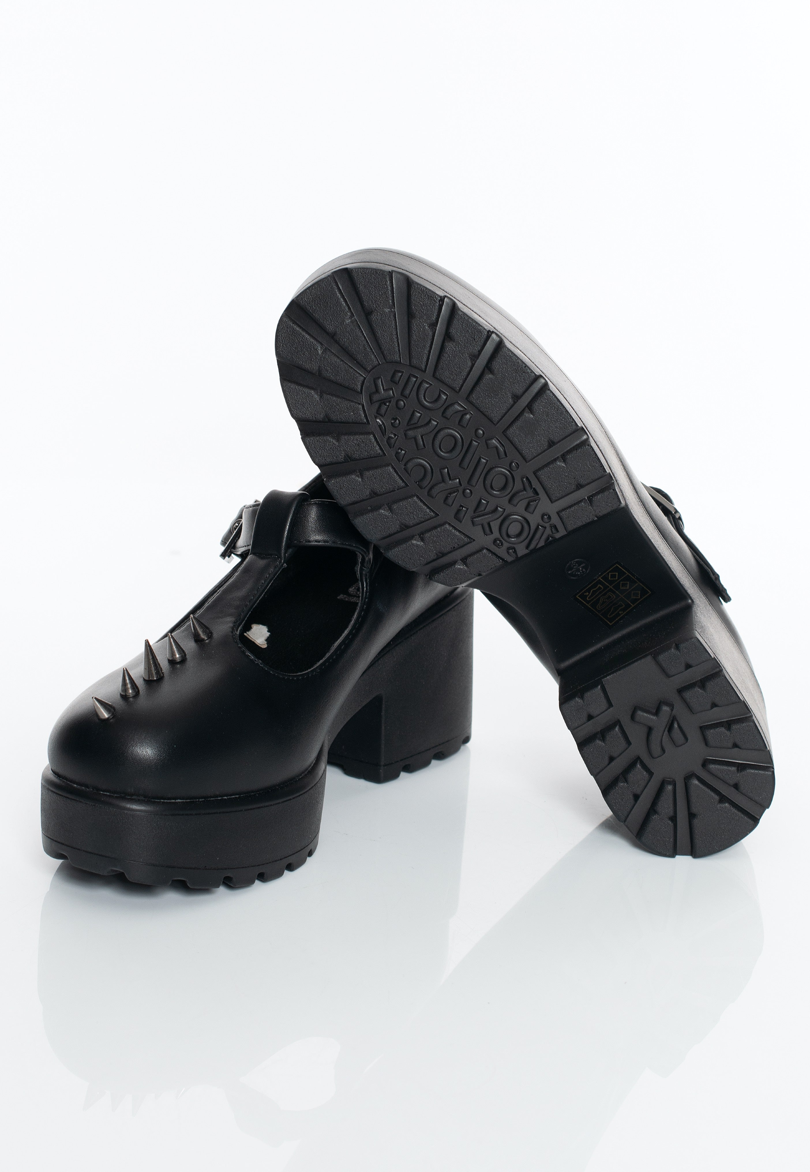 Koi Footwear - Sai Spike Mary Janes Deranged Gloom Edition Black - Girl Shoes | Women-Image