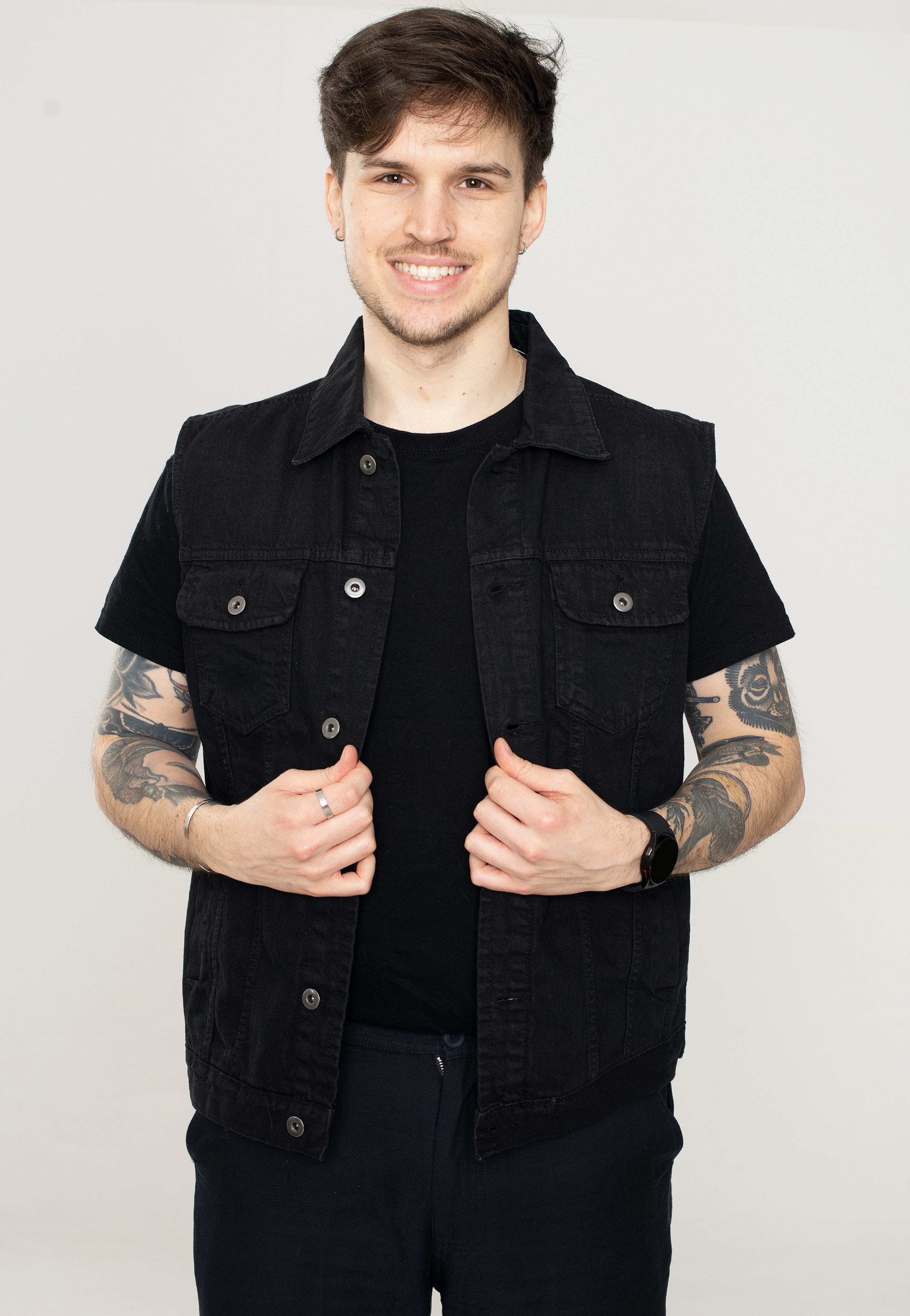 Urban Classics - Denim Black Dark - Jeans Vest | Men-Image