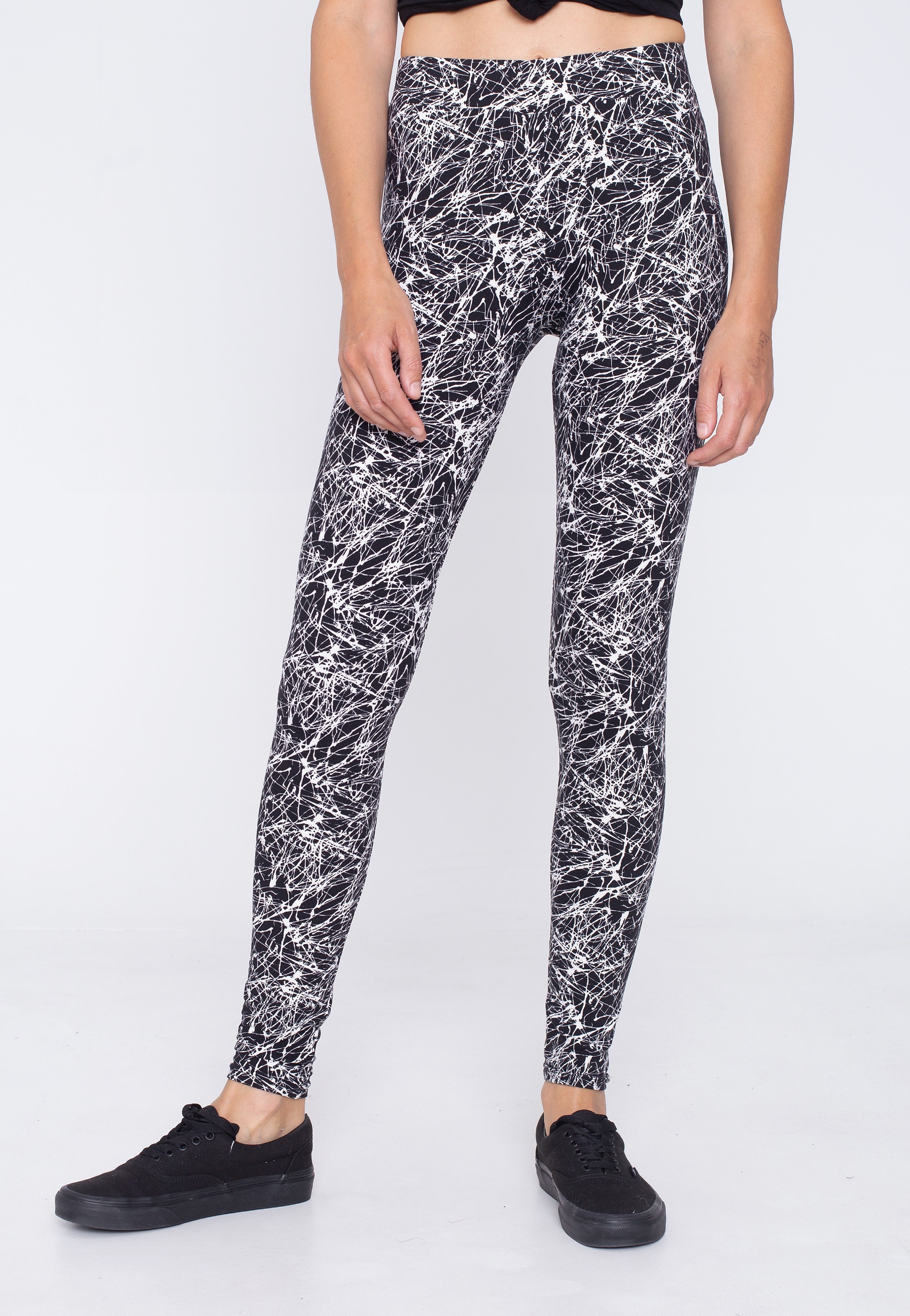 Urban Classics - Ladies Soft Aop Blackpaint - Leggings | Women-Image