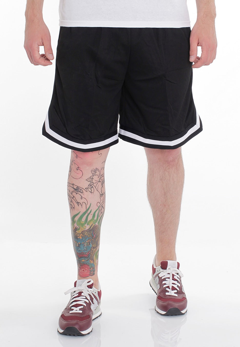 Urban Classics - Stripes Black/Black/White - Shorts | Men-Image