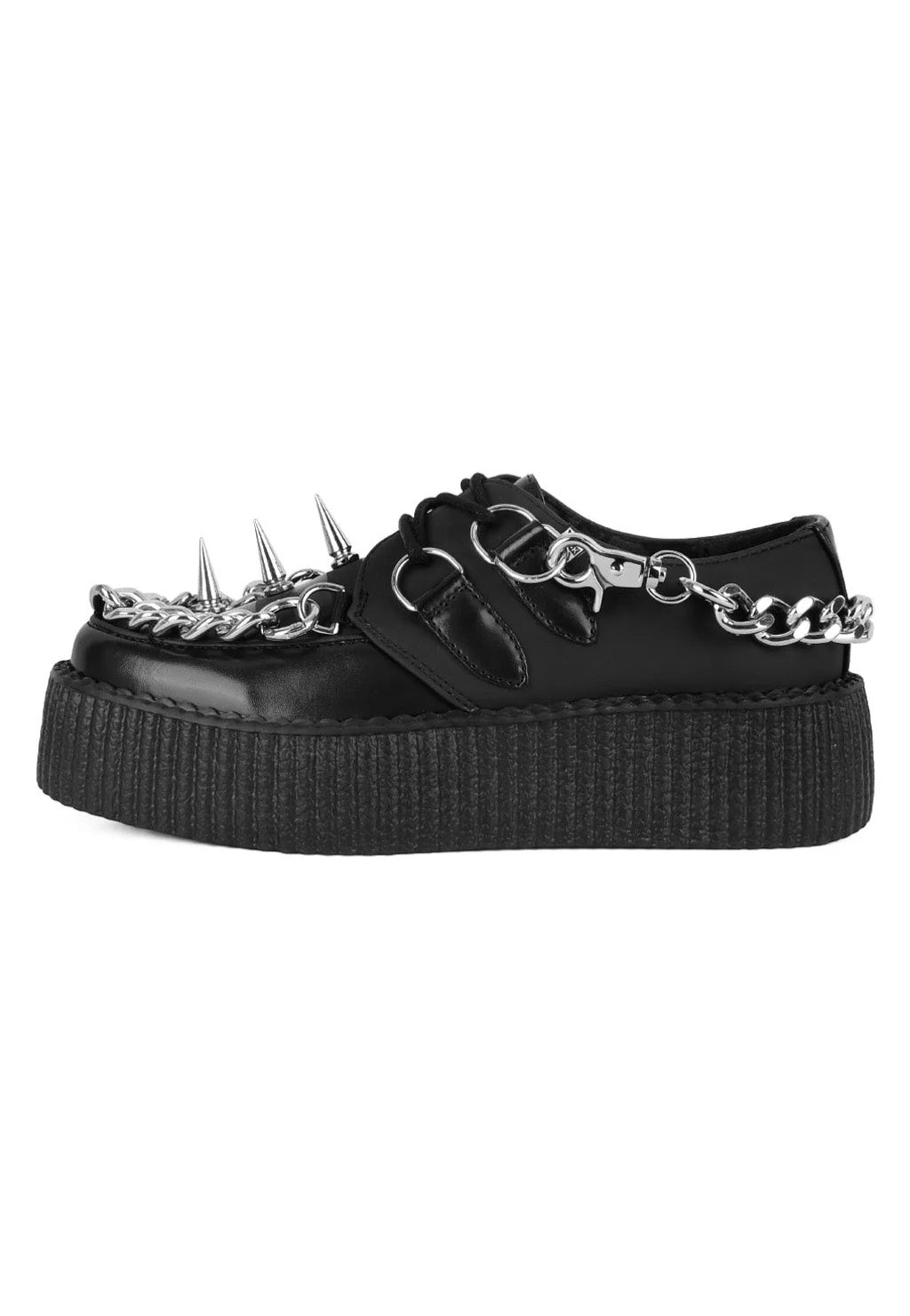 T.U.K. - Viva High Sole Creep Black Spike N Chain - Girl Shoes | Women-Image