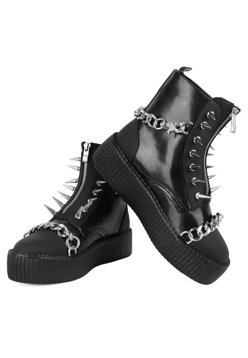 T.U.K. - Viva High Sole Black Spike N Chain - Girl Shoes | Women-Image