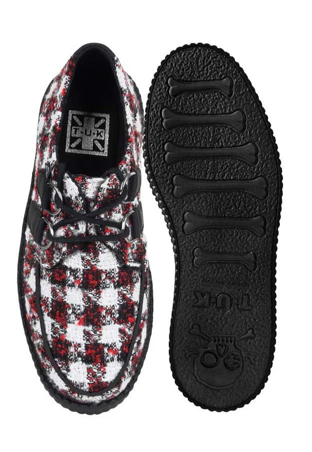 T.U.K. - Viva Mondo Creeper Black/White/Red Textile - Girl Shoes | Women-Image