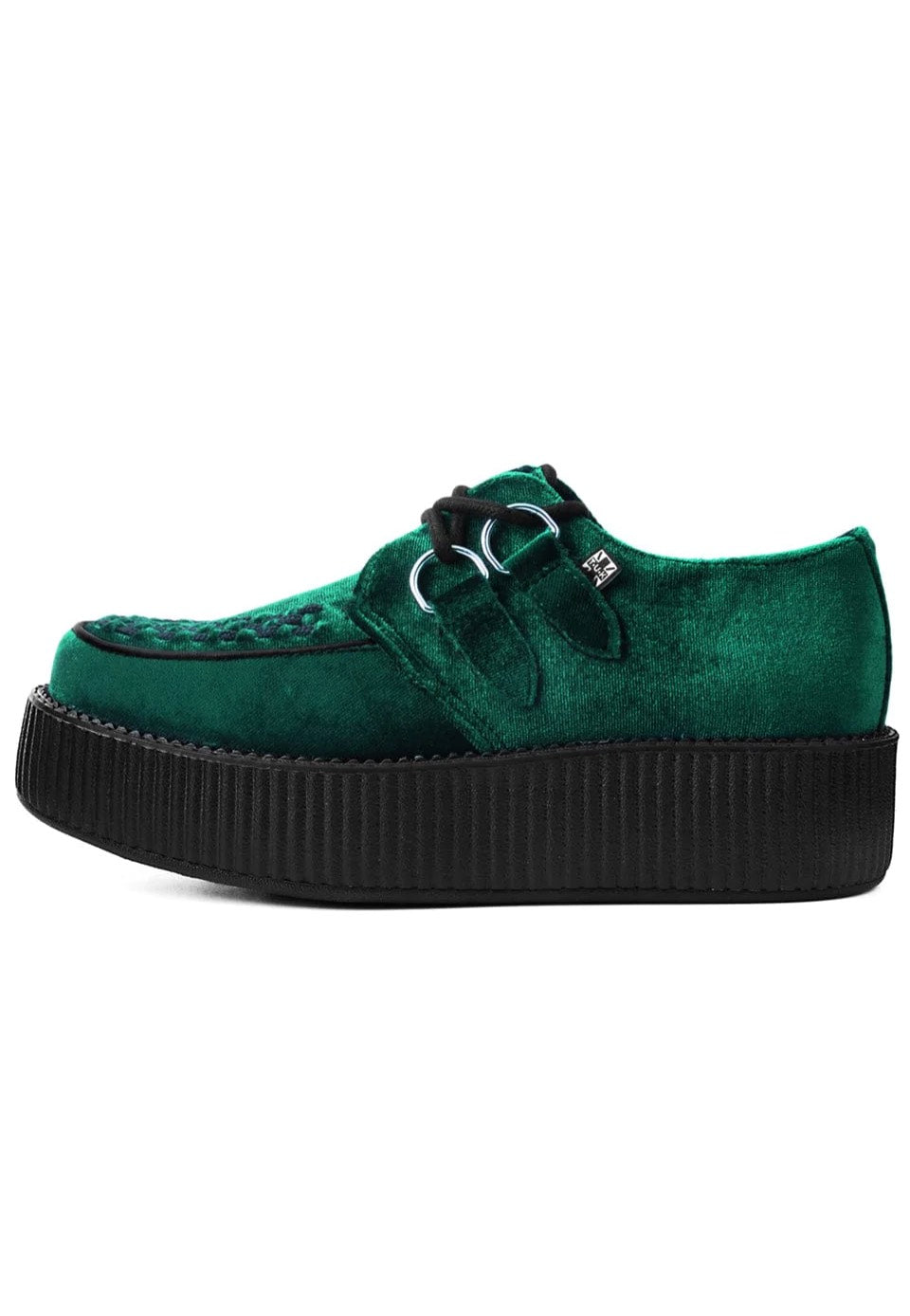 T.U.K. - Viva Mondo Creeper Emerald Green Velvet - Girl Shoes | Women-Image