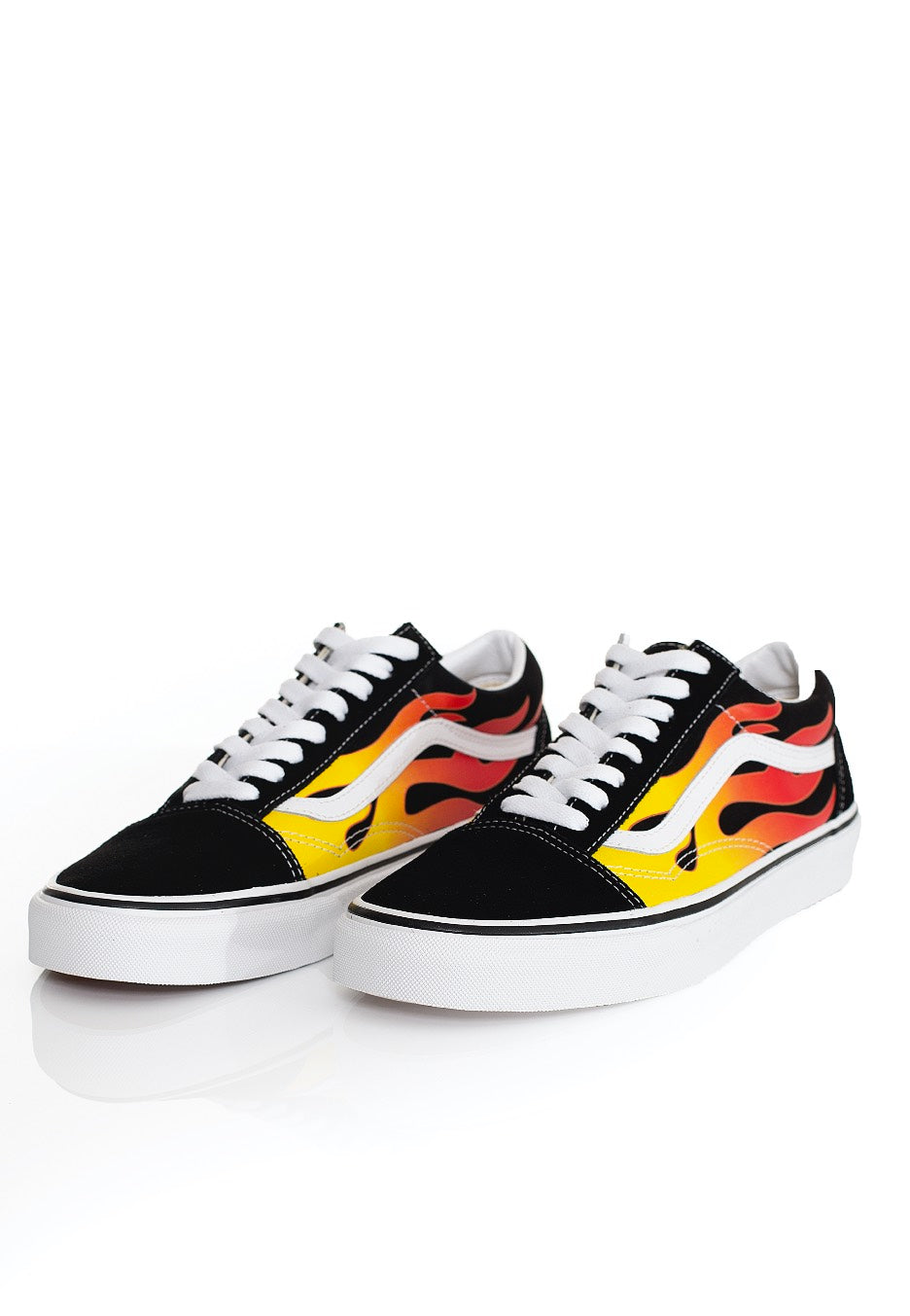 Vans - Old Skool (Flame) Black/Black/True White - Shoes | Men-Image