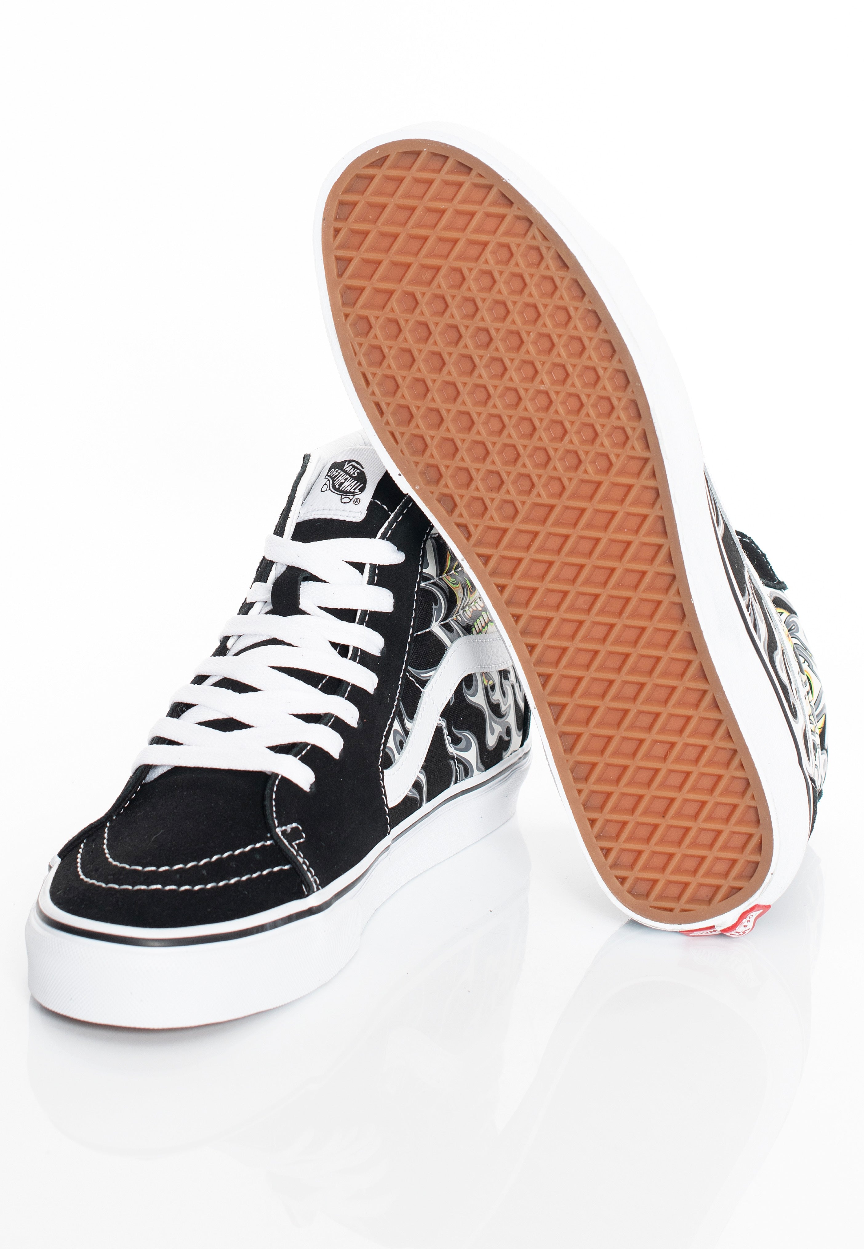 Vans - Sk8-Hi Flame Skull Black/True White - Shoes