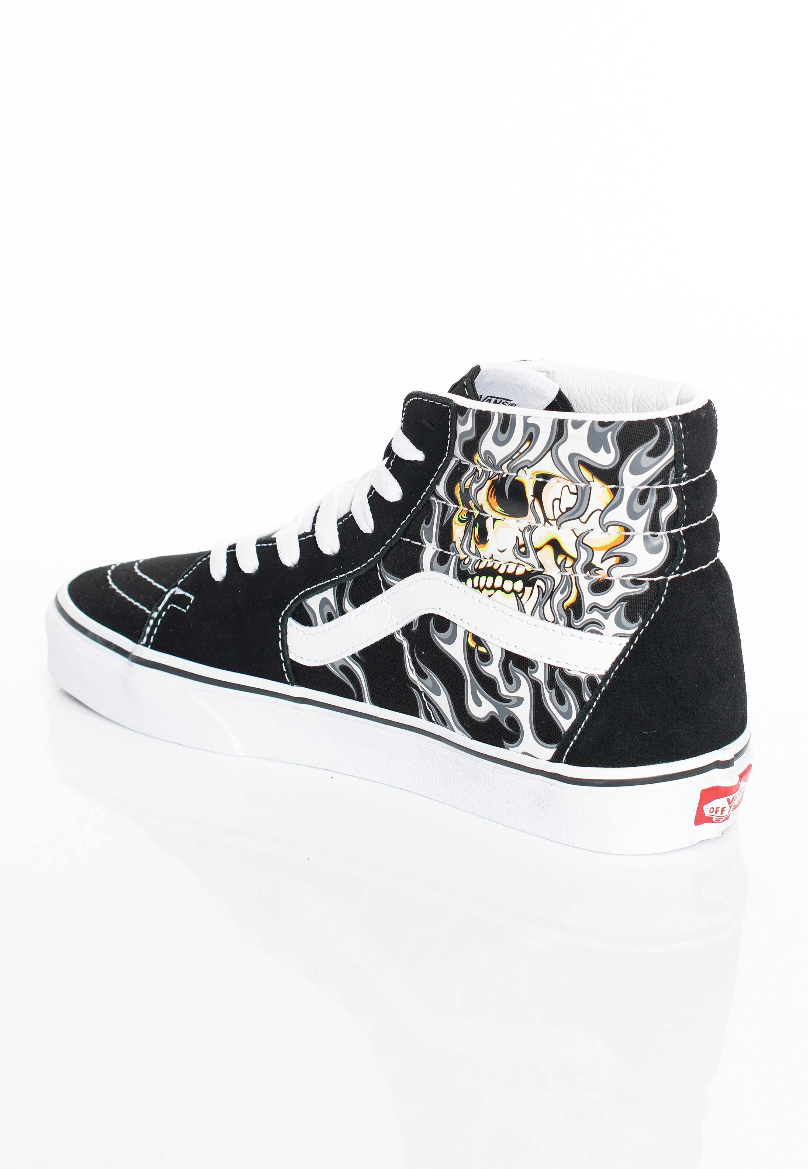 Vans - Sk8-Hi Flame Skull Black/True White - Shoes | Men-Image