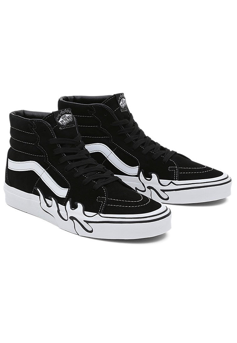 Vans - Sk8 Hi Flame Suede Black/White - Shoes | Men-Image