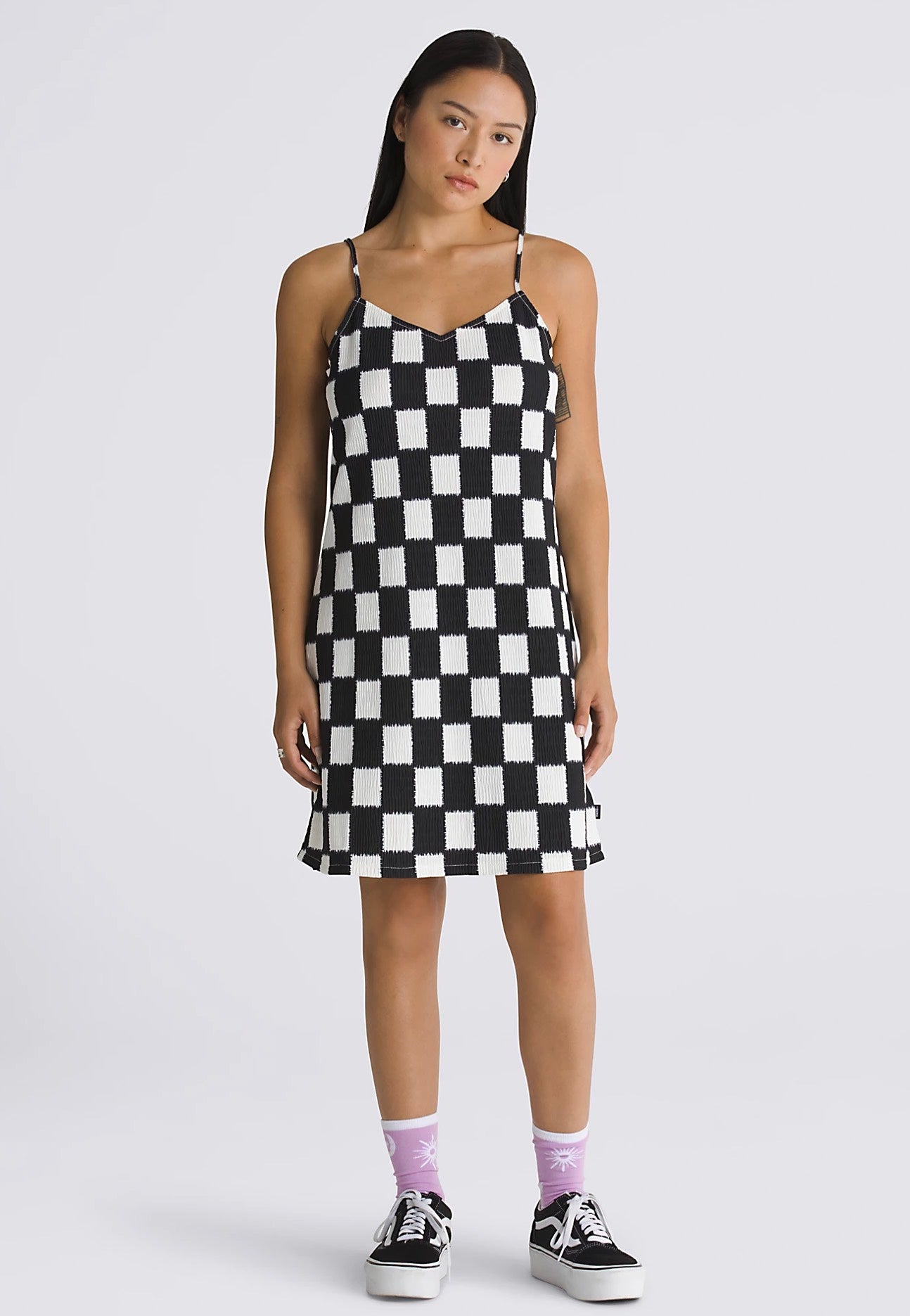 Vans - Benton Checker Cami Black/Marshmallow - Dress | Women-Image