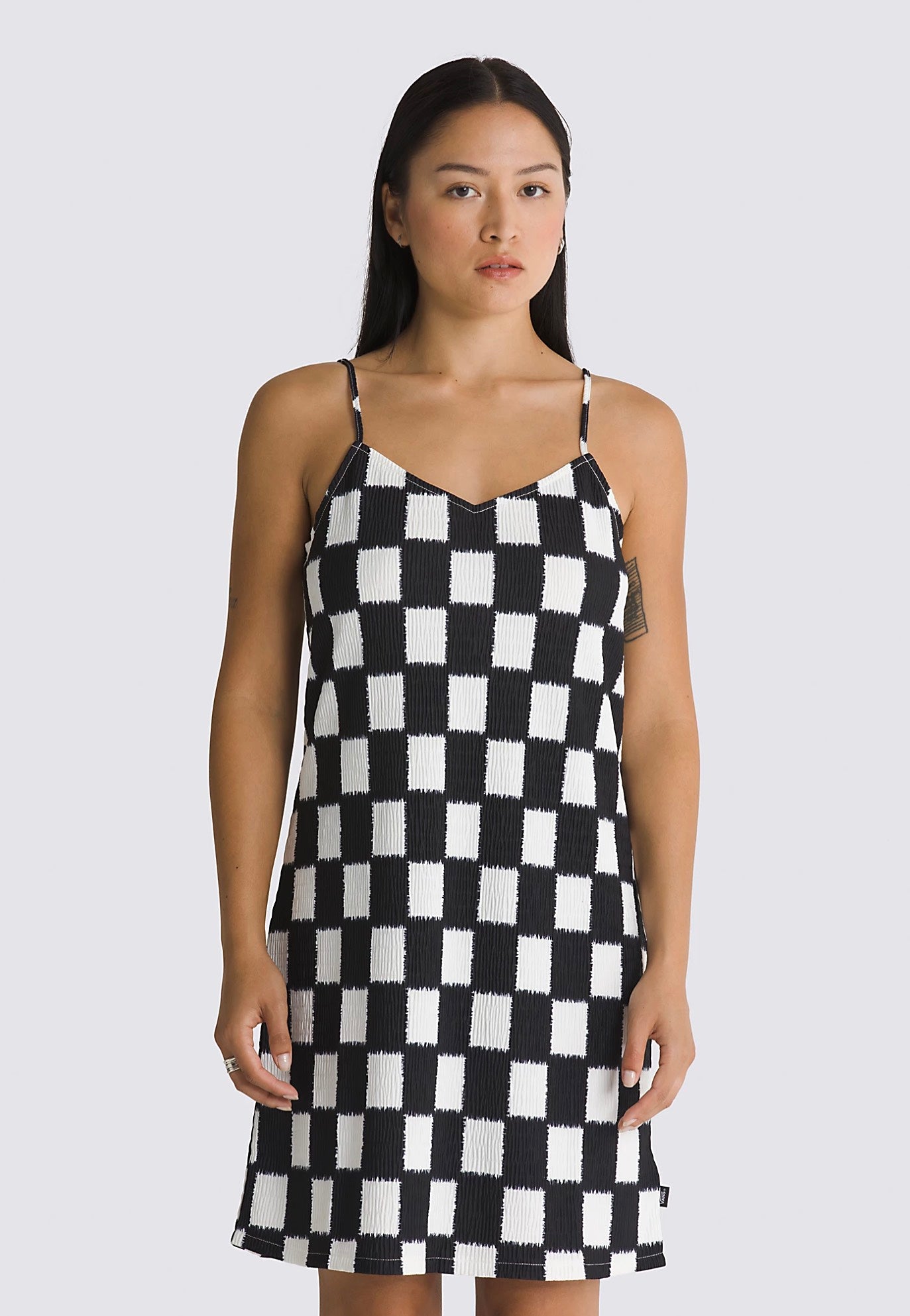 Vans - Benton Checker Cami Black/Marshmallow - Dress | Women-Image