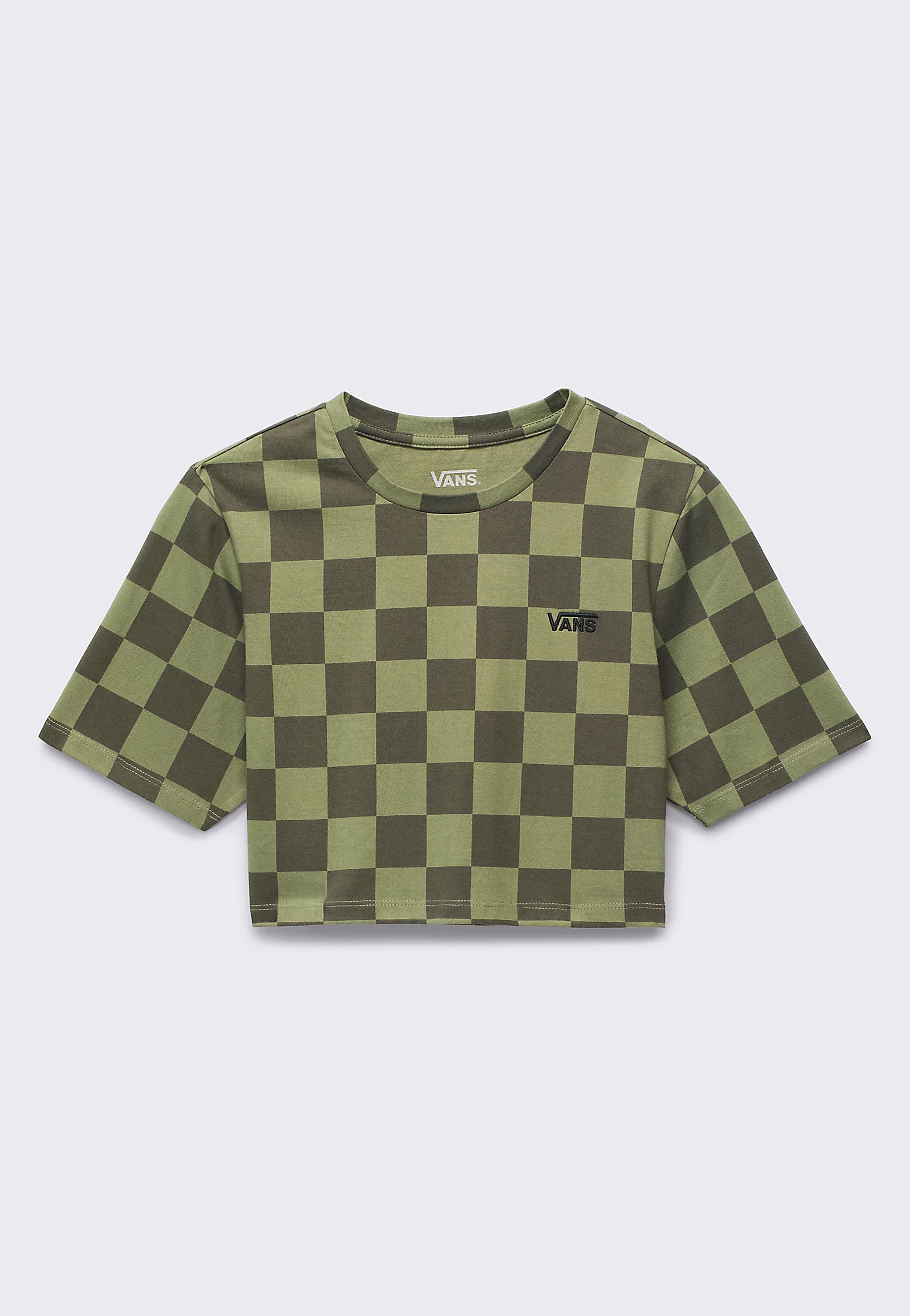 Vans - Checker Crew Crop II Olivine - T-Shirt | Women-Image