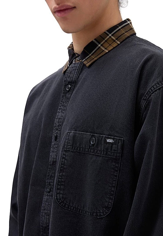 Vans - Deerfiel Woven Washed Black - Shirt | Men-Image