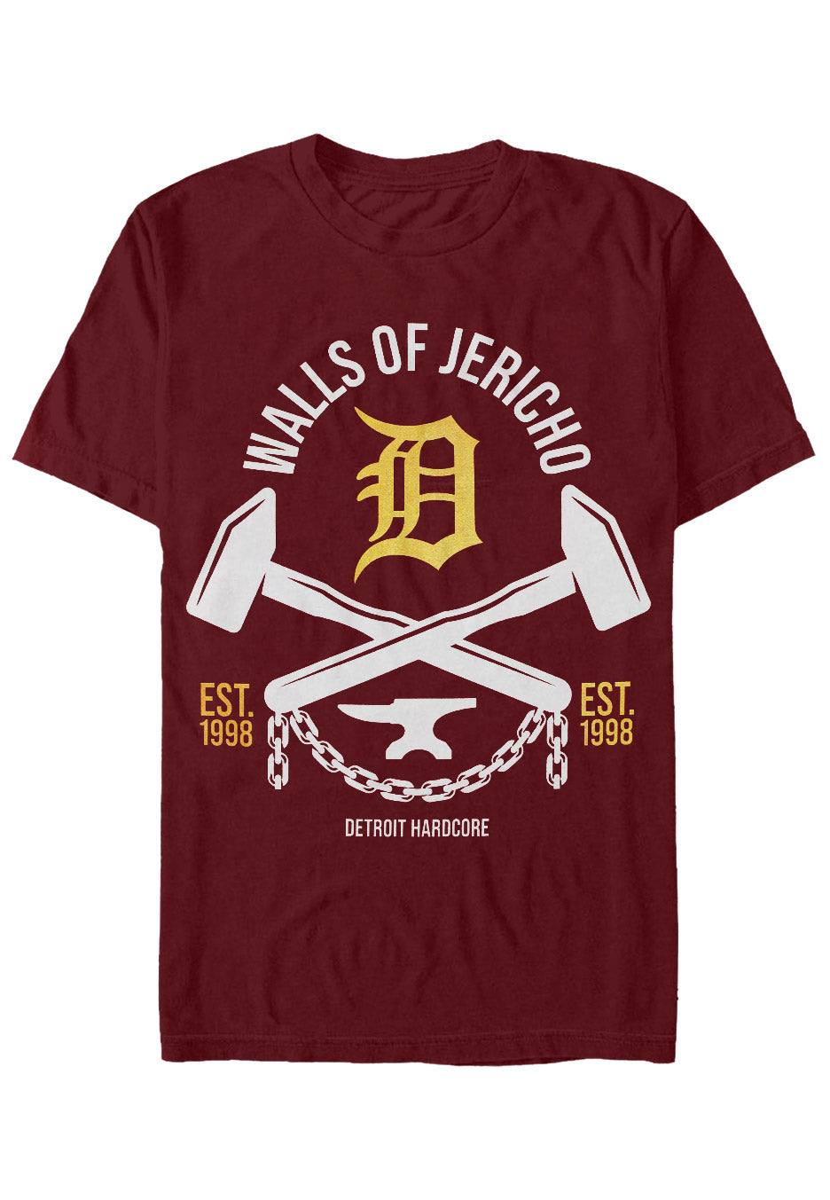 Walls Of Jericho - Crossed Hammers Maroon - T-Shirt | Neutral-Image