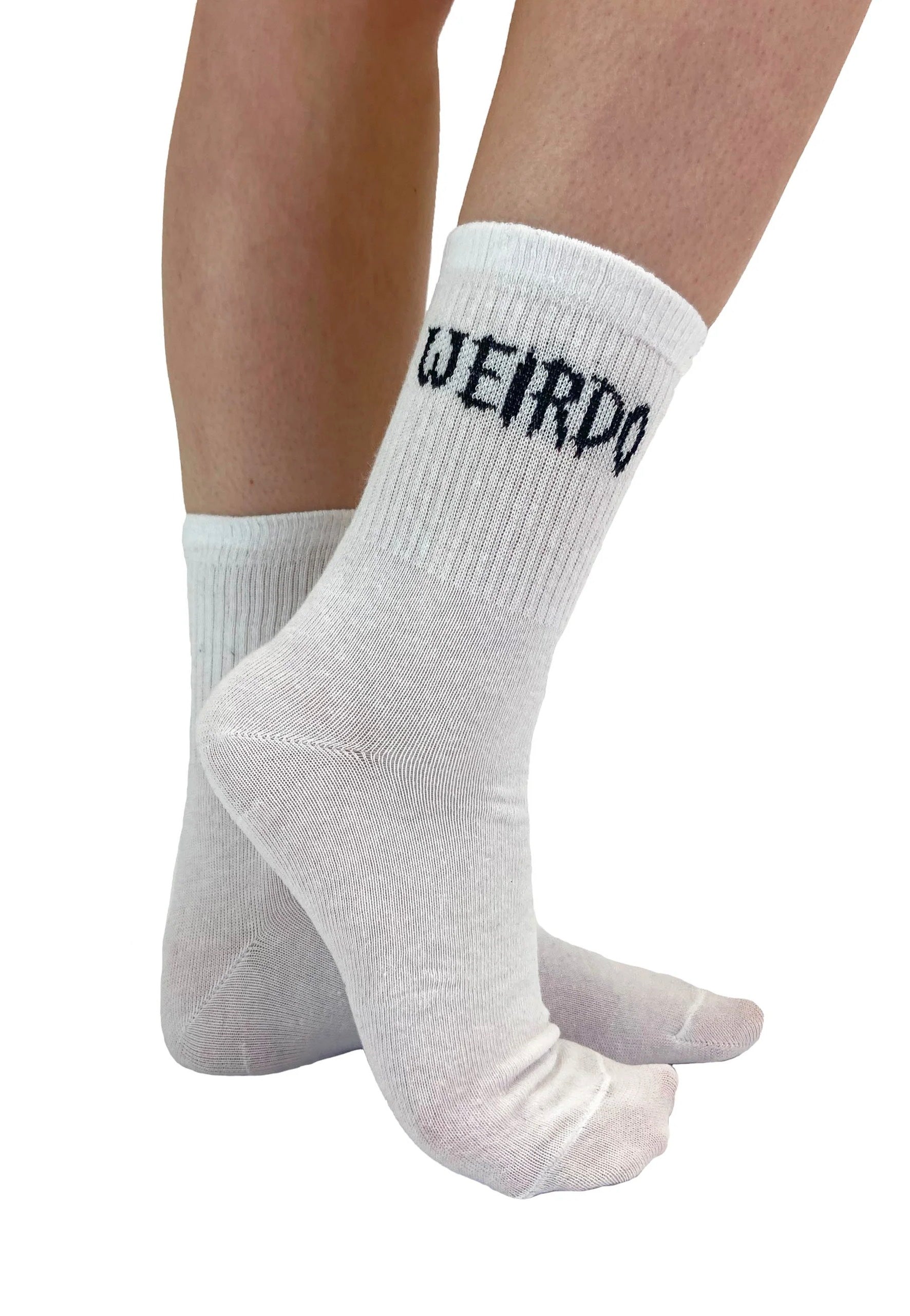 Pamela Mann - Weirdo Knitted Crew White/Black - Socks | Neutral-Image