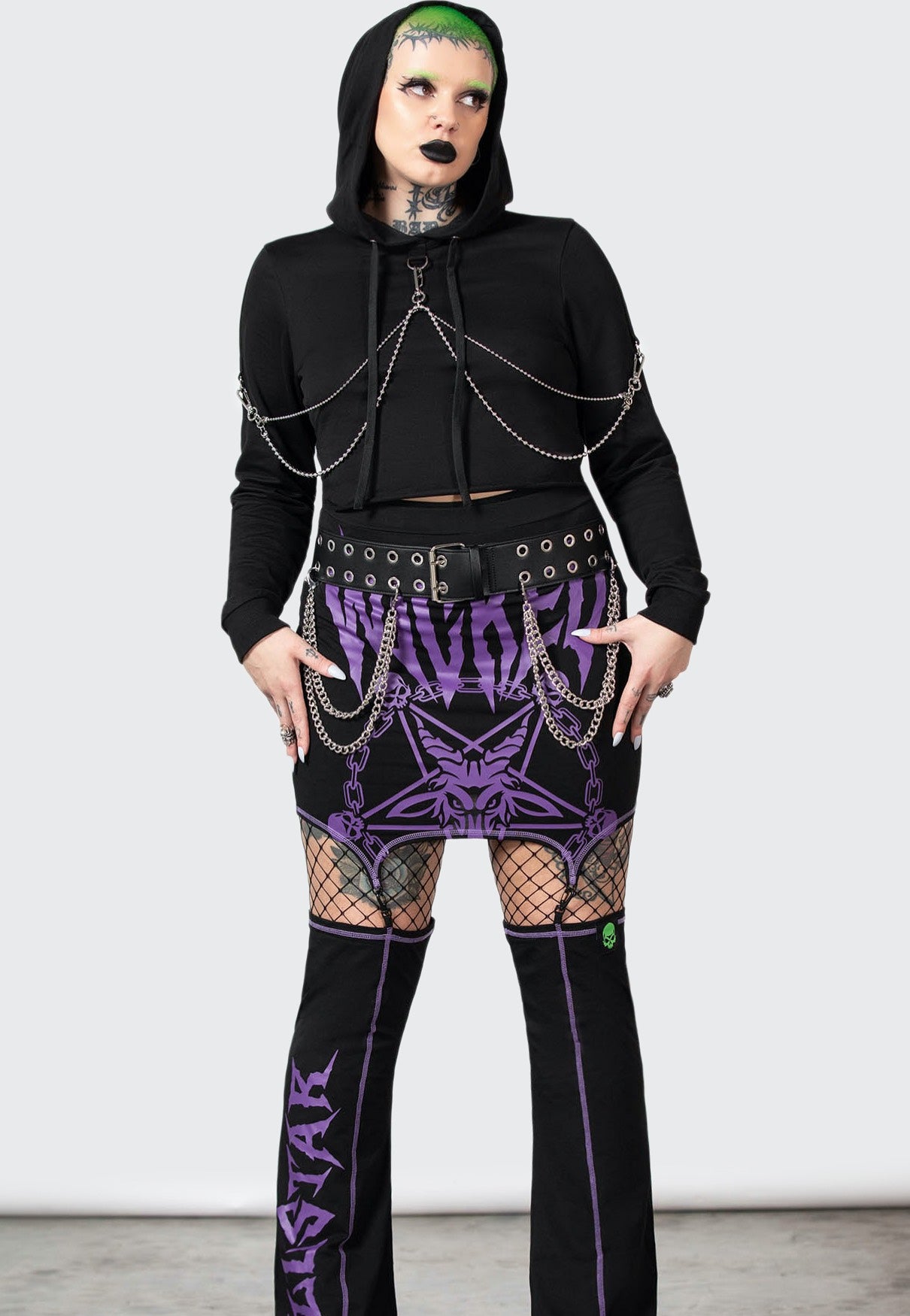 Killstar - Wicked Crop Crew Black - Hoodie | Women-Image