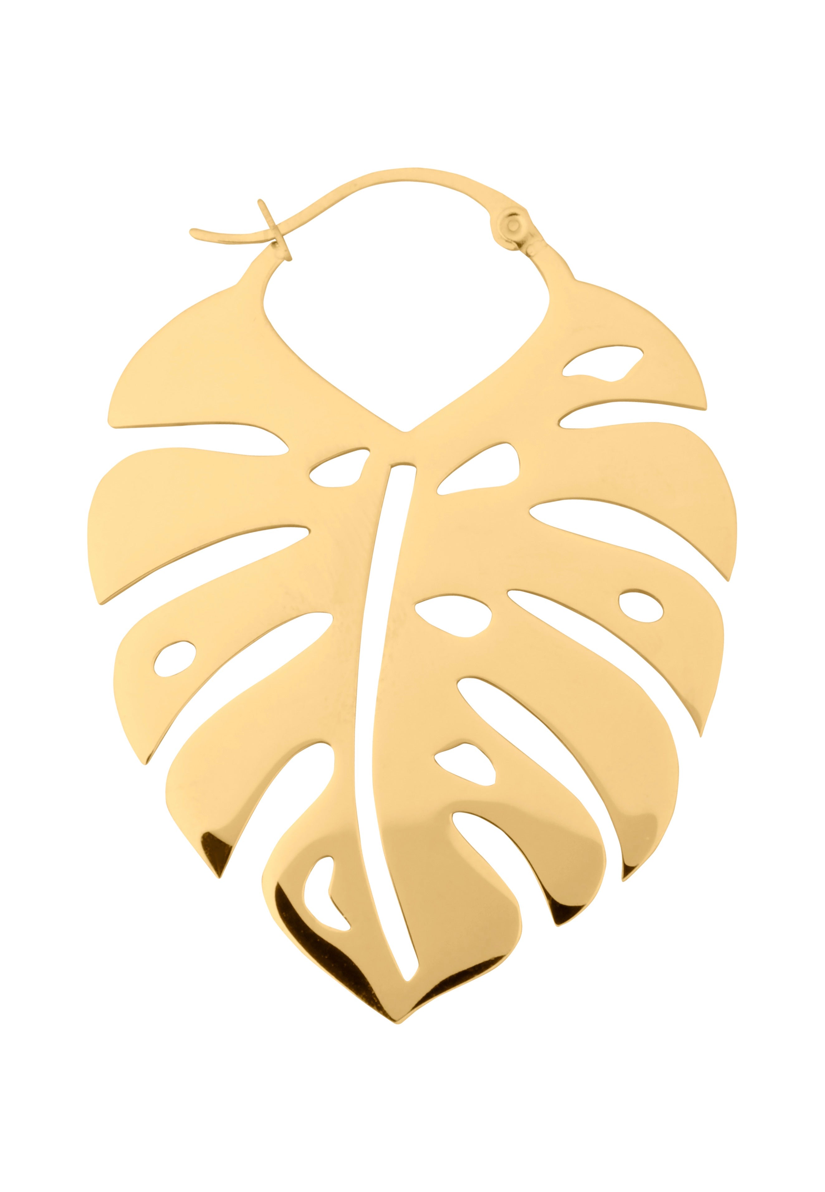 Wildcat - Monstera Leaf Gold - Earrings | Neutral-Image