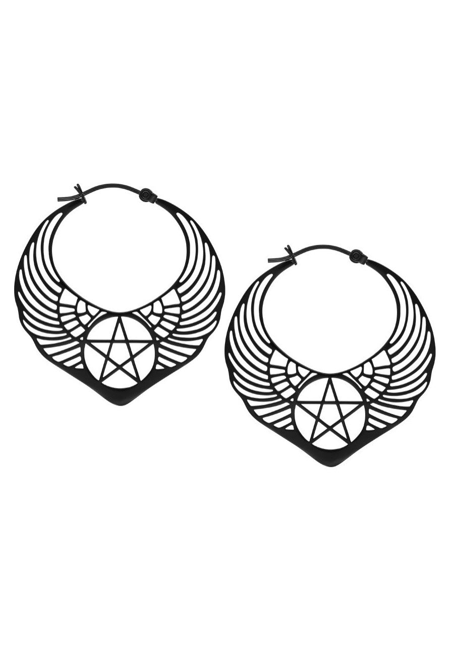 Wildcat - Winged Pentagram - Earrings | Neutral-Image