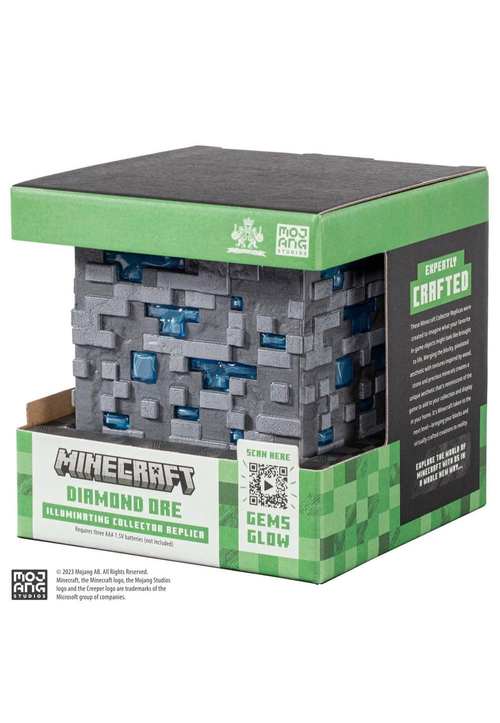 Minecraft - Illuminating Diamond Ore Cube - Replica | Neutral-Image