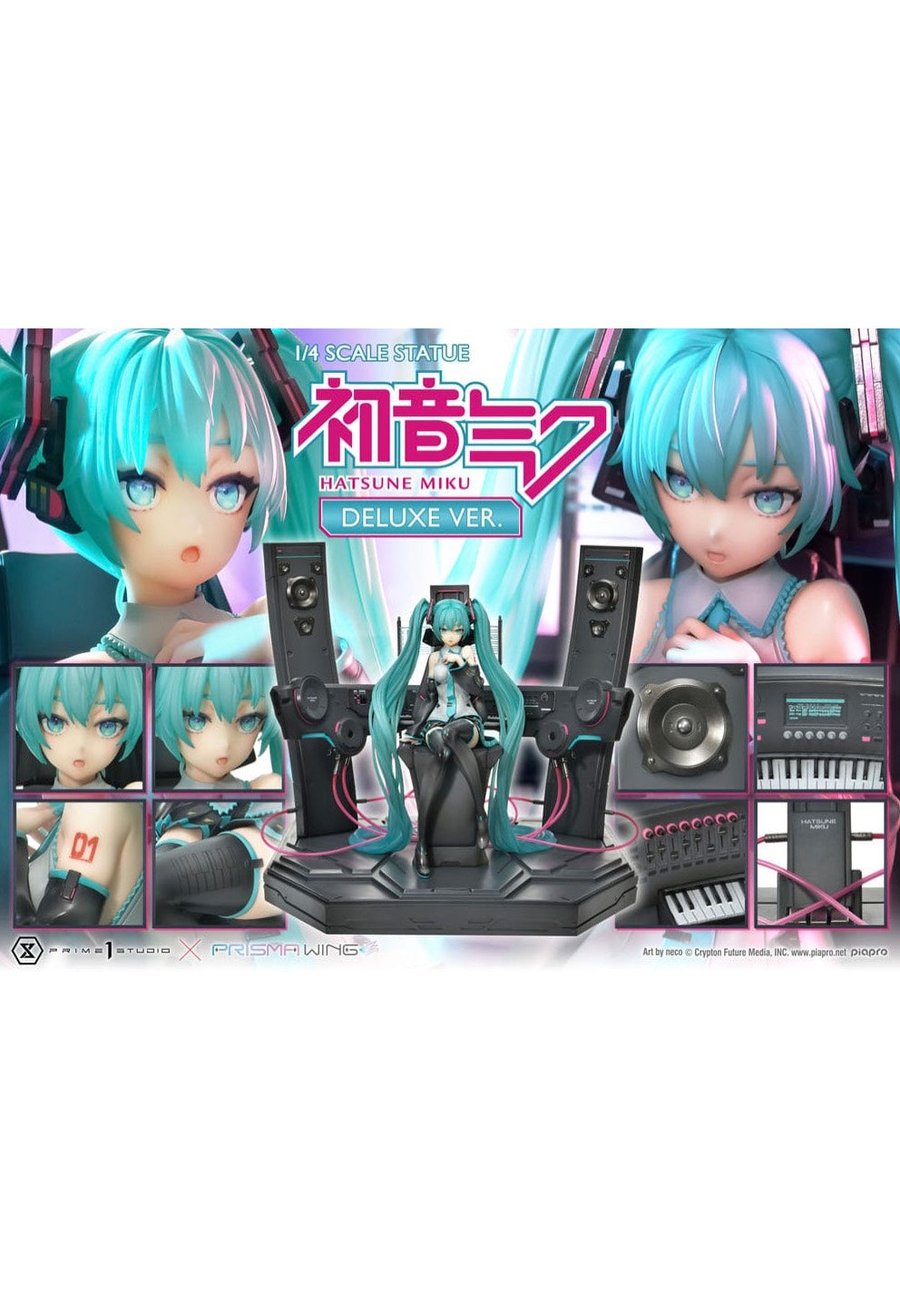 Hatsune Miku - Prisma Wing 1:4 Hatsune Miku Art by neco Deluxe Bonus - Statue | Neutral-Image