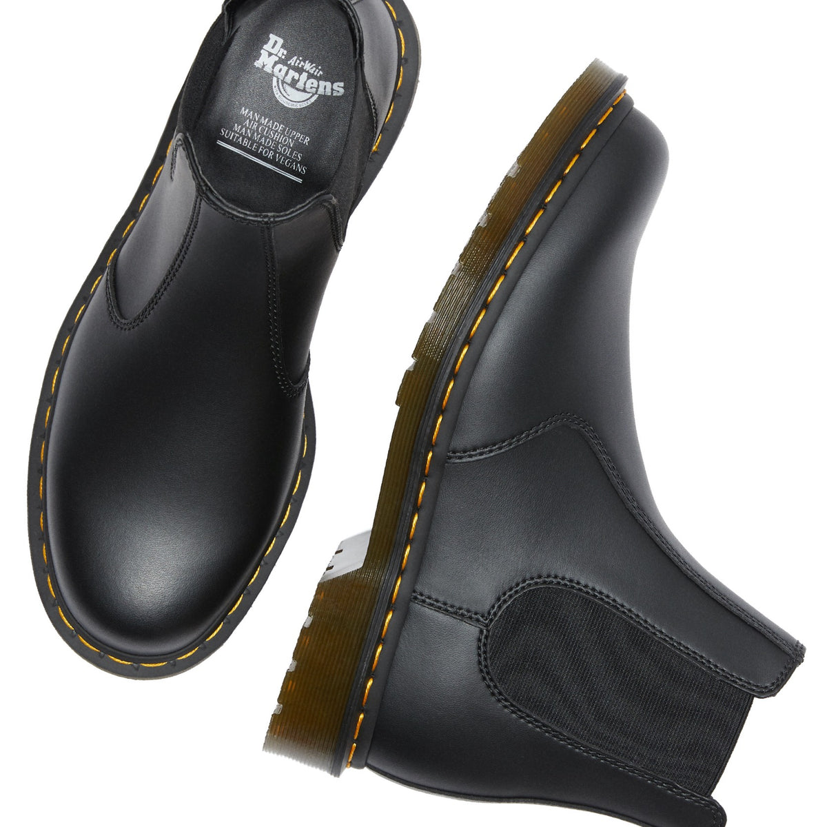 Dr. Martens - Vegan 2976 Chelsea Boots Black Felix Rub Off - Girl Shoe