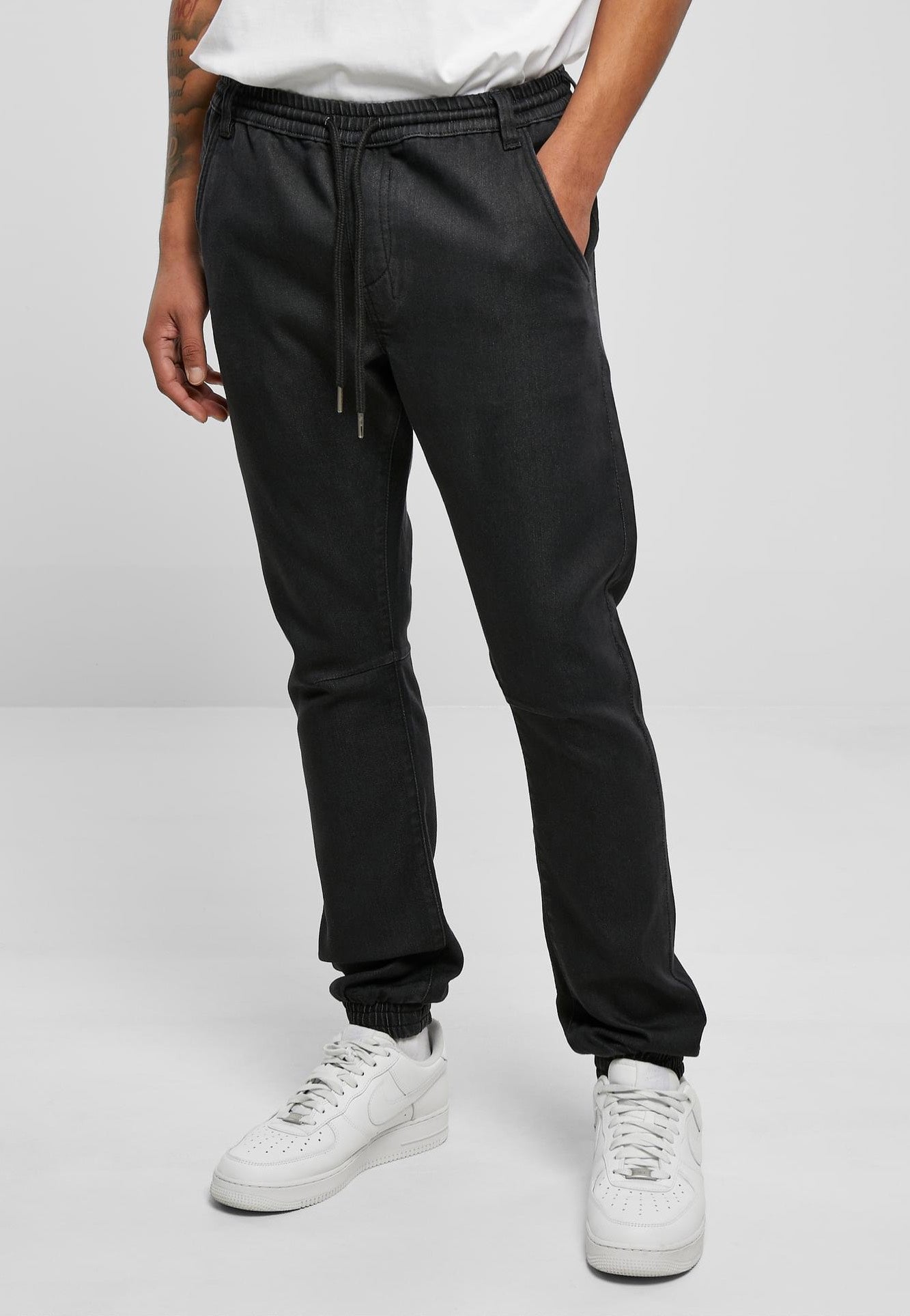 Urban Classics - Knitted Denim Realblack Washed - Pants