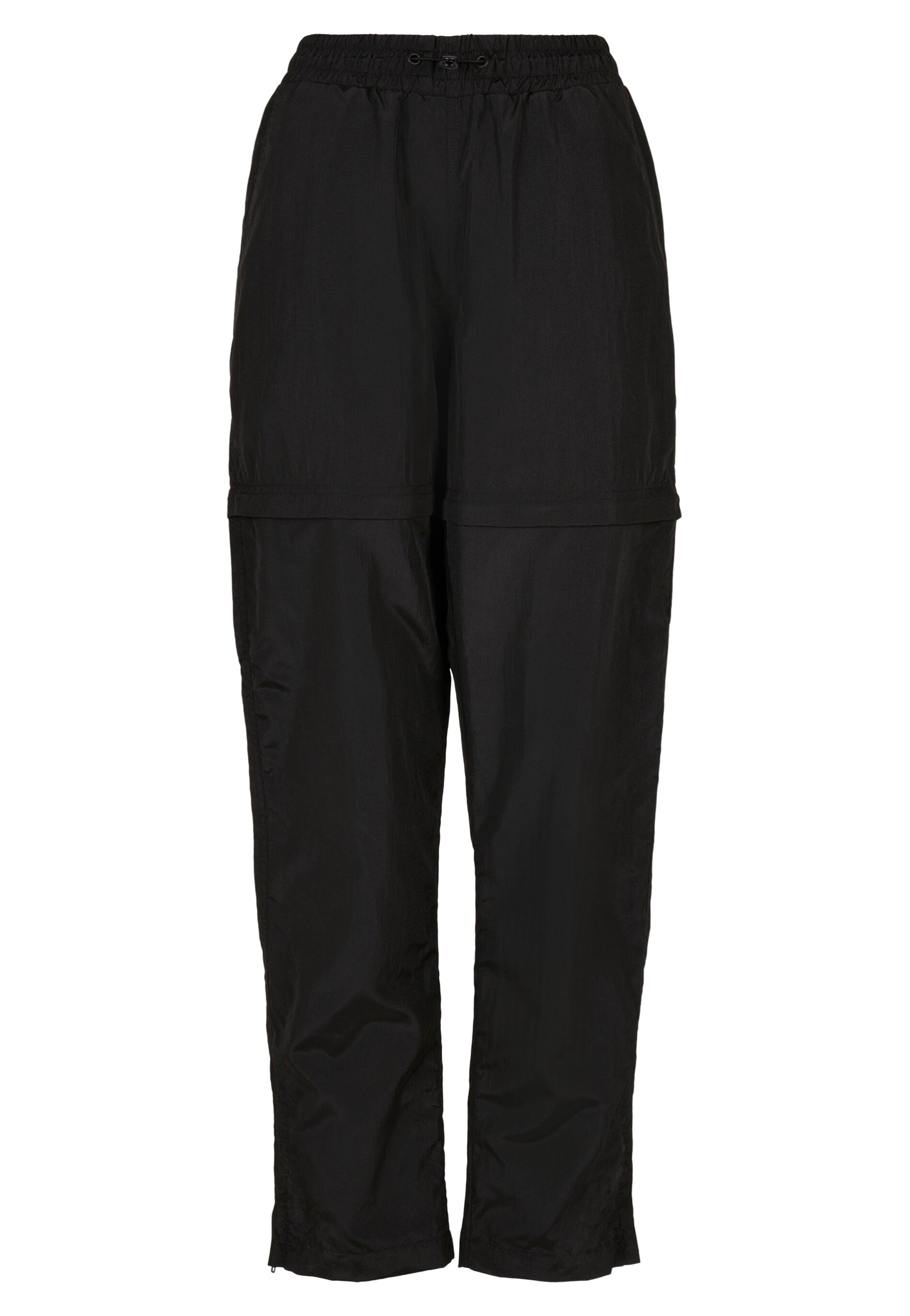 Urban Classics - Ladies Shiny Crinkle Nylon Zip Black - Pants