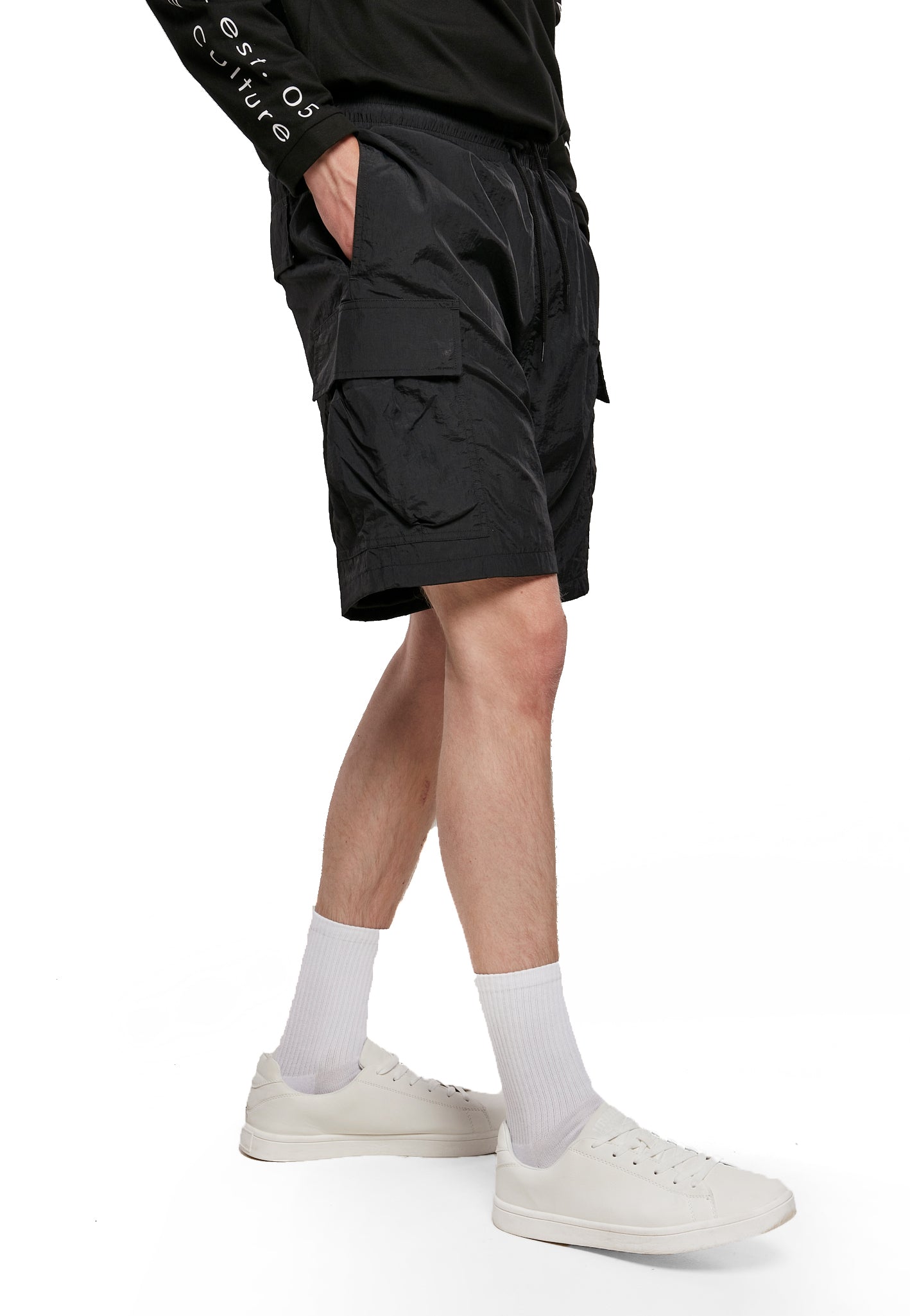 Urban Classics - Nylon Cargo Black - Shorts