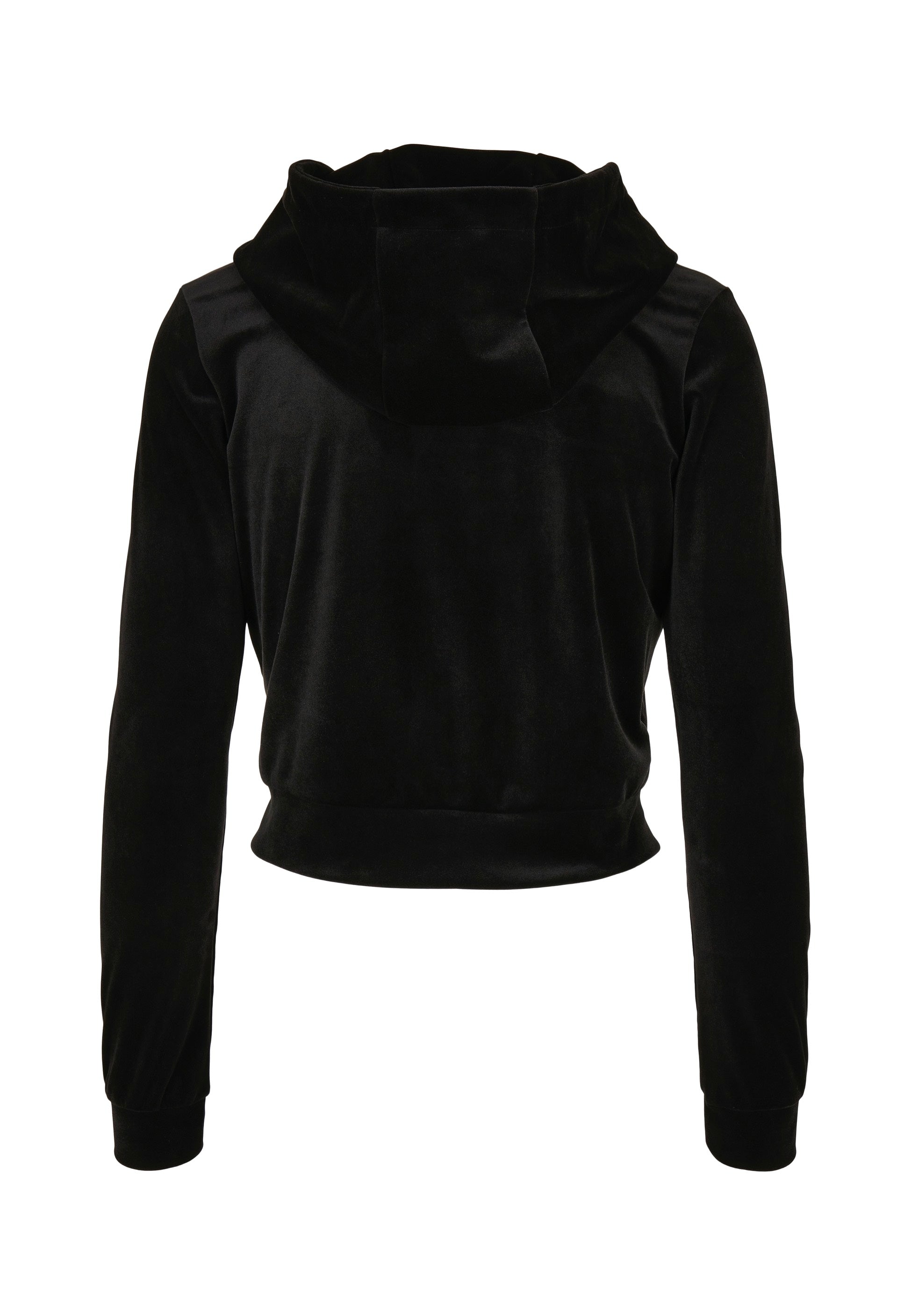 Urban Classics - Ladies Short Velvet Zip Black - Zipper