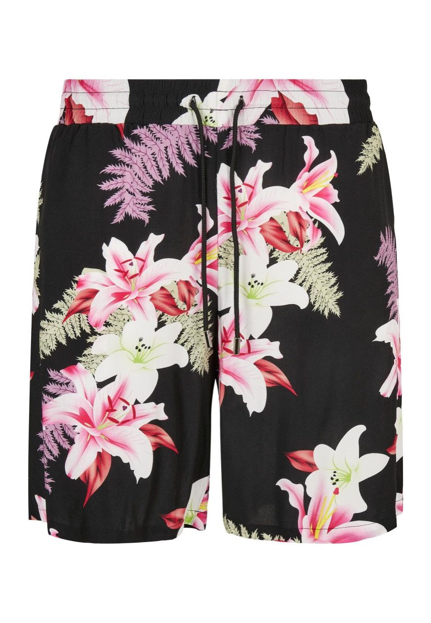 Urban Classics - Viscose AOP Resort Darkjungle - Shorts