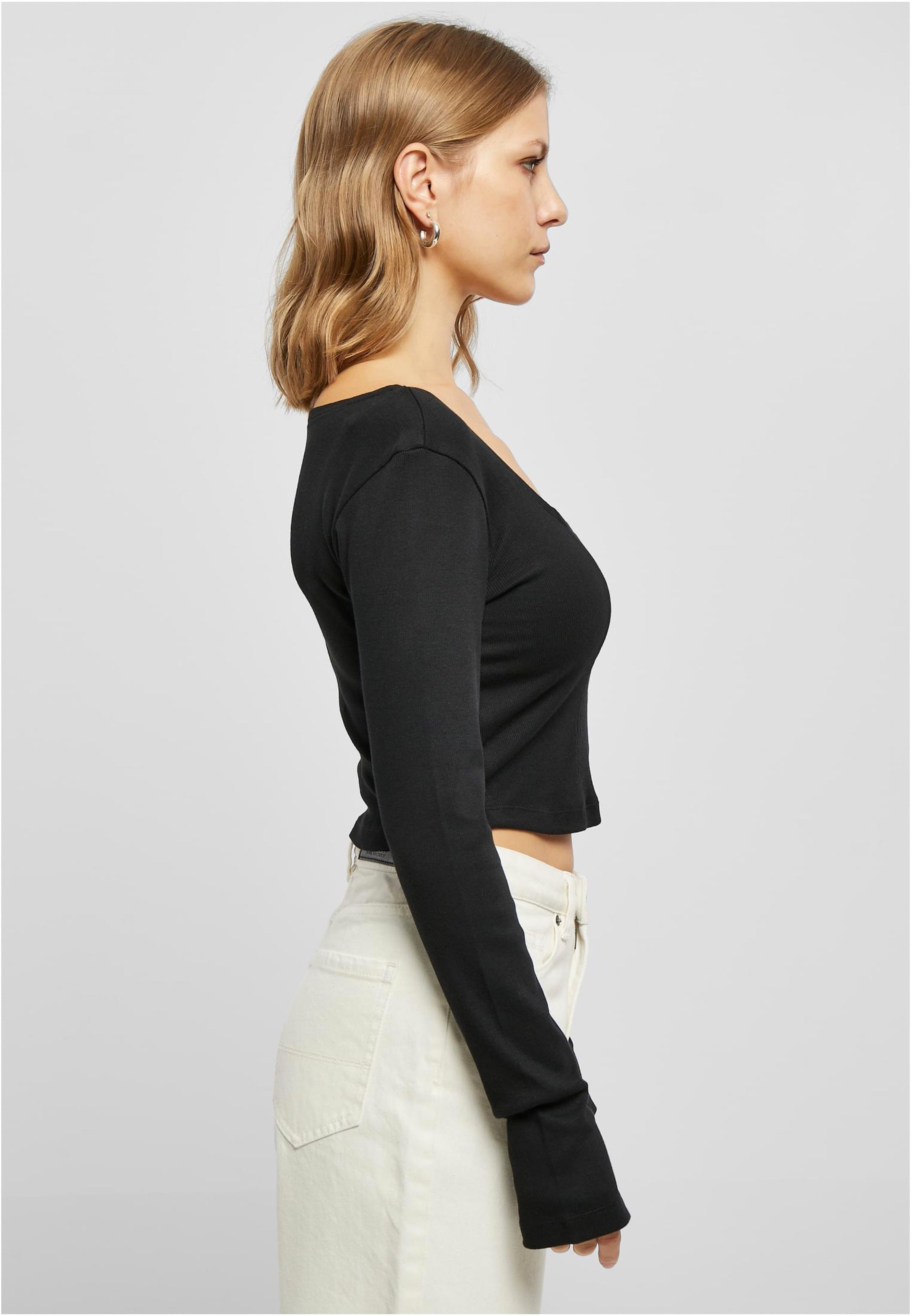 Urban Classics - Ladies Short Rib Corsage Black - Top